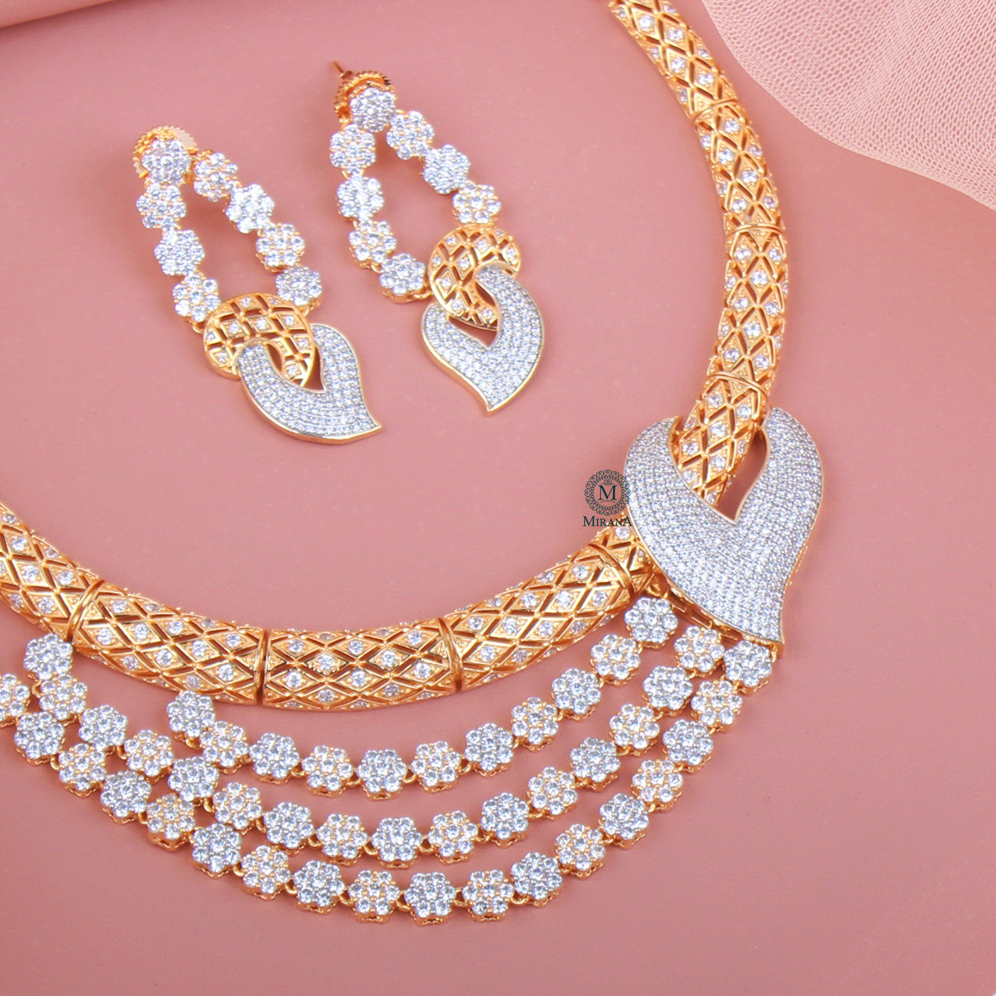 Jemina CZ Hasli Designer Necklace Set