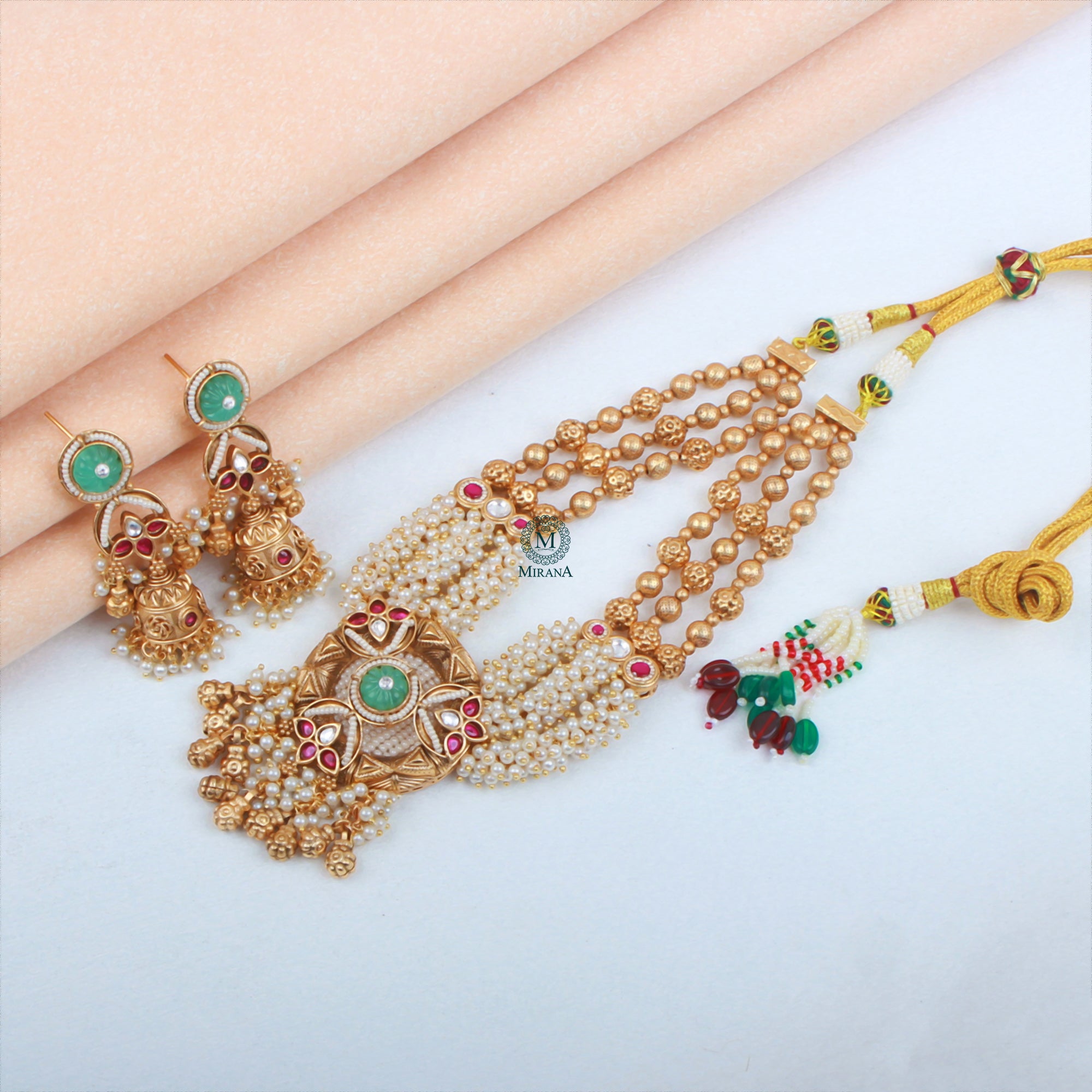 Parinidhi Pearl Antique Necklace Set