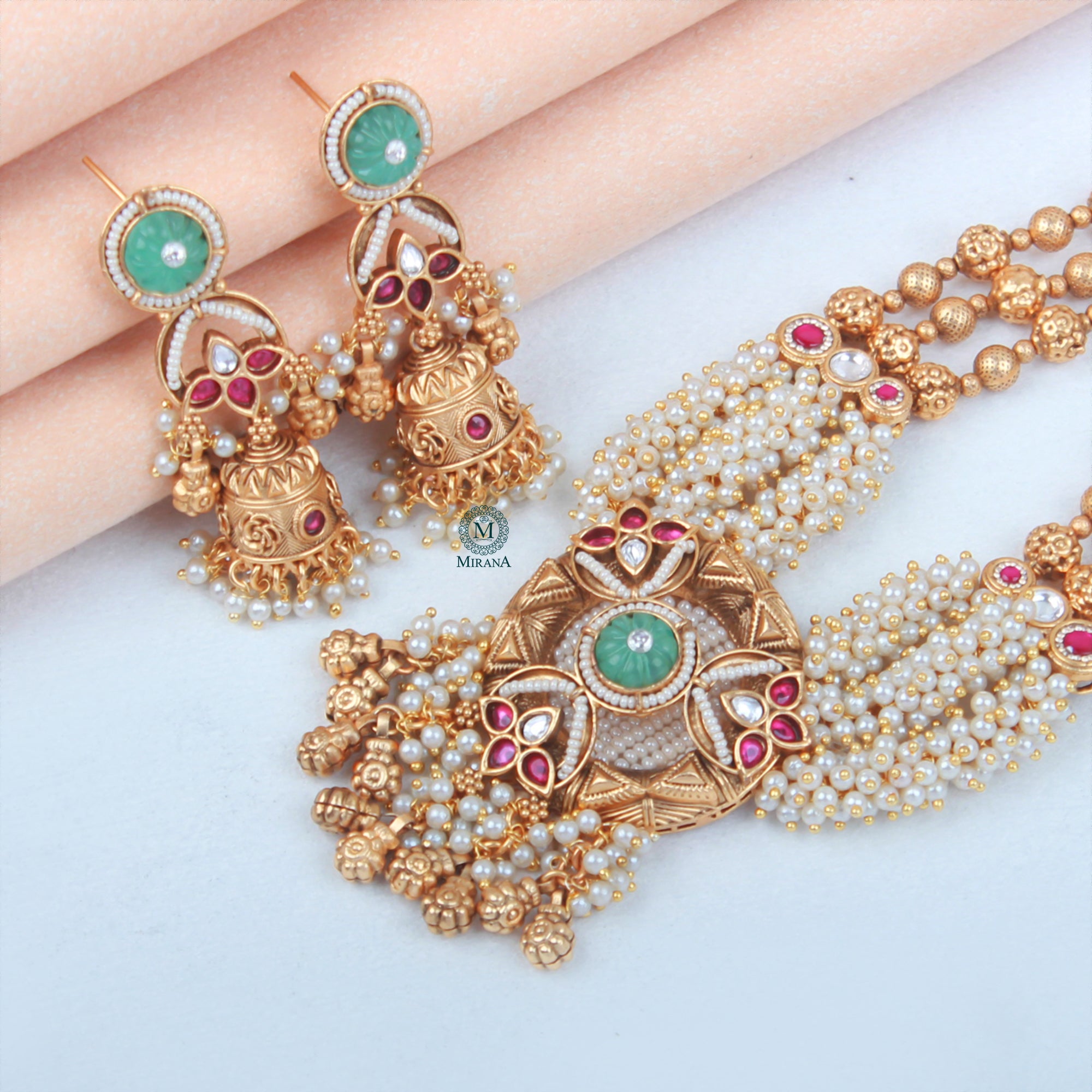 Parinidhi Pearl Antique Necklace Set