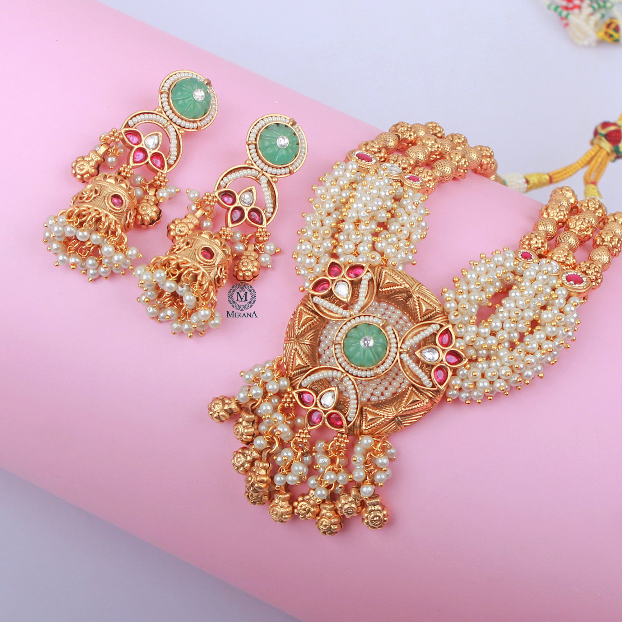 Parinidhi Pearl Antique Necklace Set