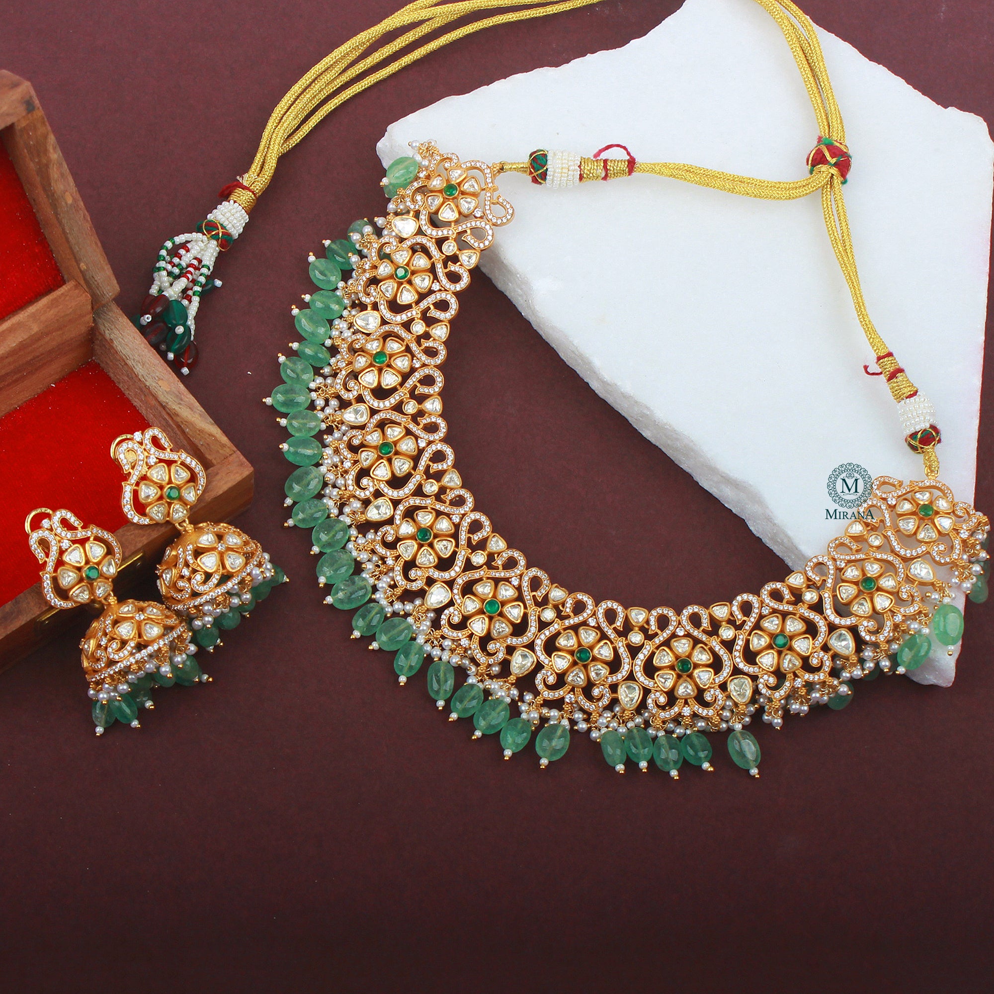 Rakshita Moissanite Designer Necklace Set