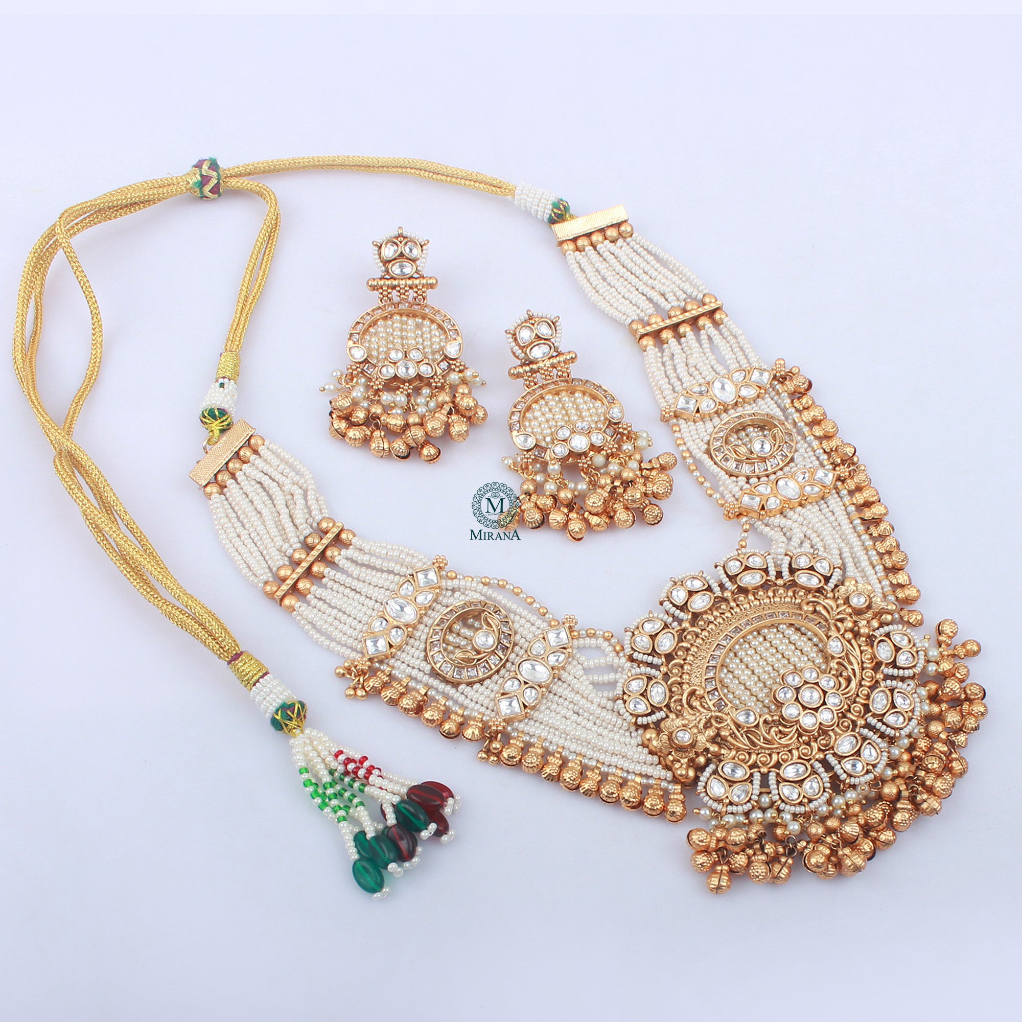 Mrinali Ruby Antique Necklace Set