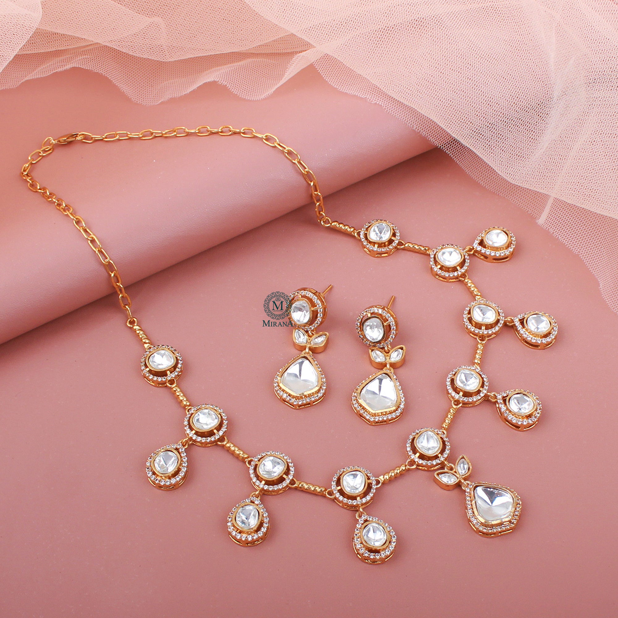 Riva Polki Designer Necklace Set