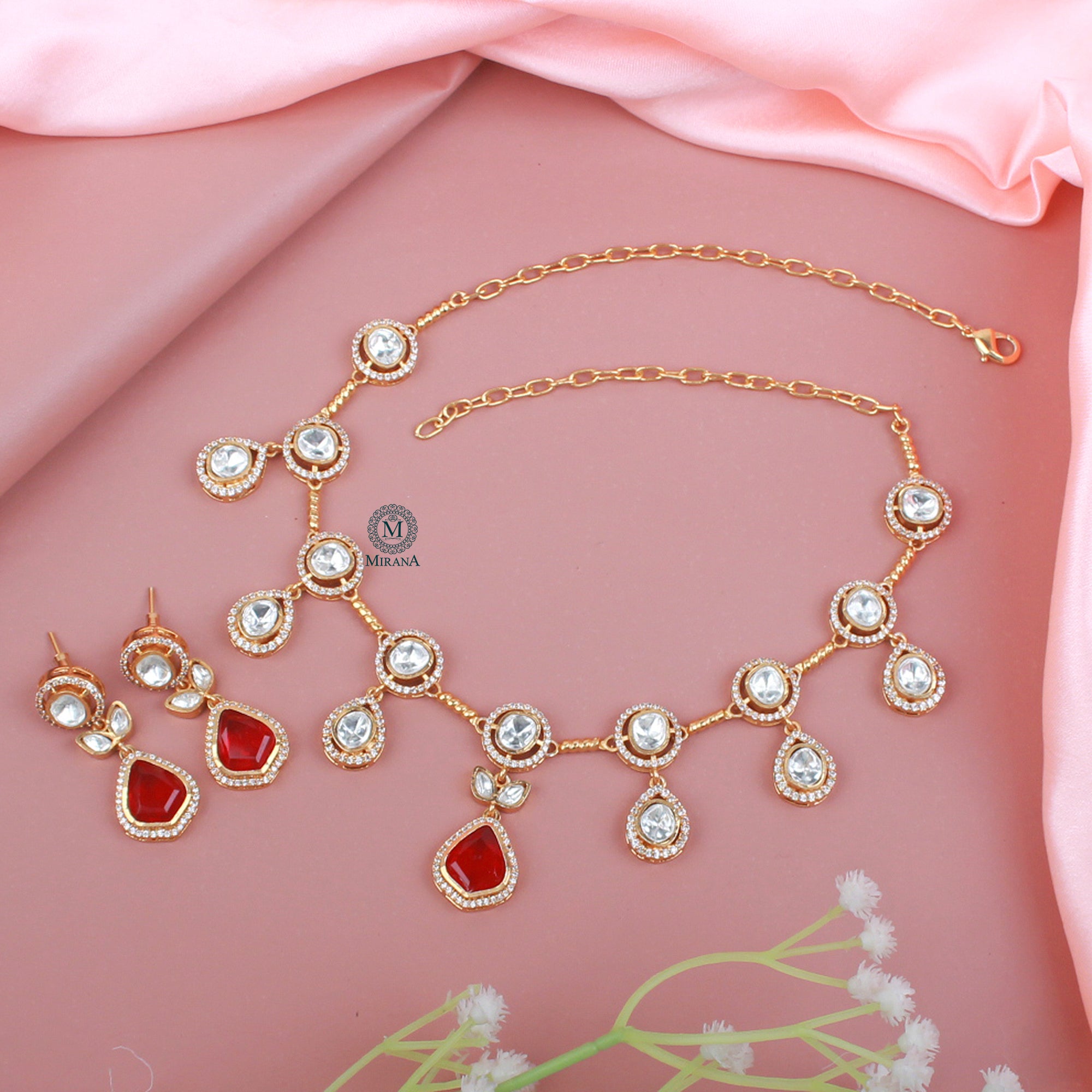 Riva Polki Designer Necklace Set