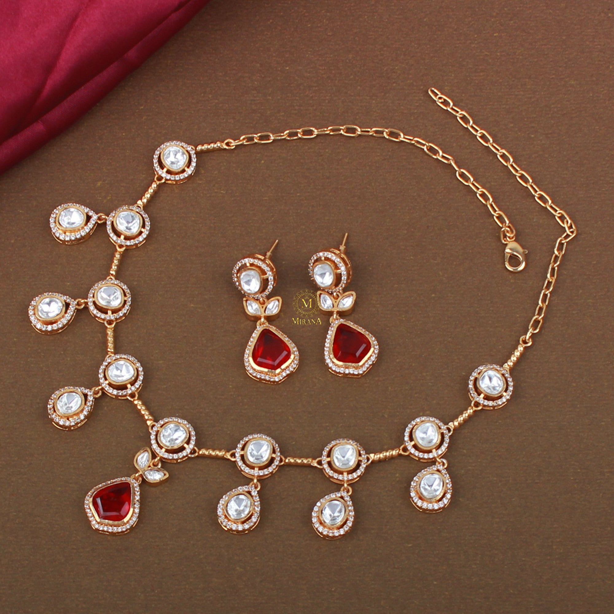 Riva Polki Designer Necklace Set