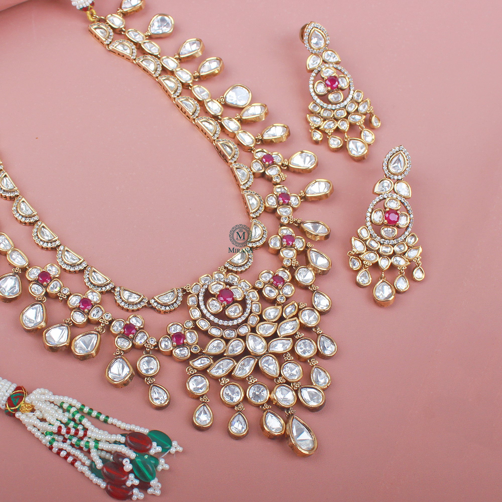 Parthika Polki Designer Necklace Set