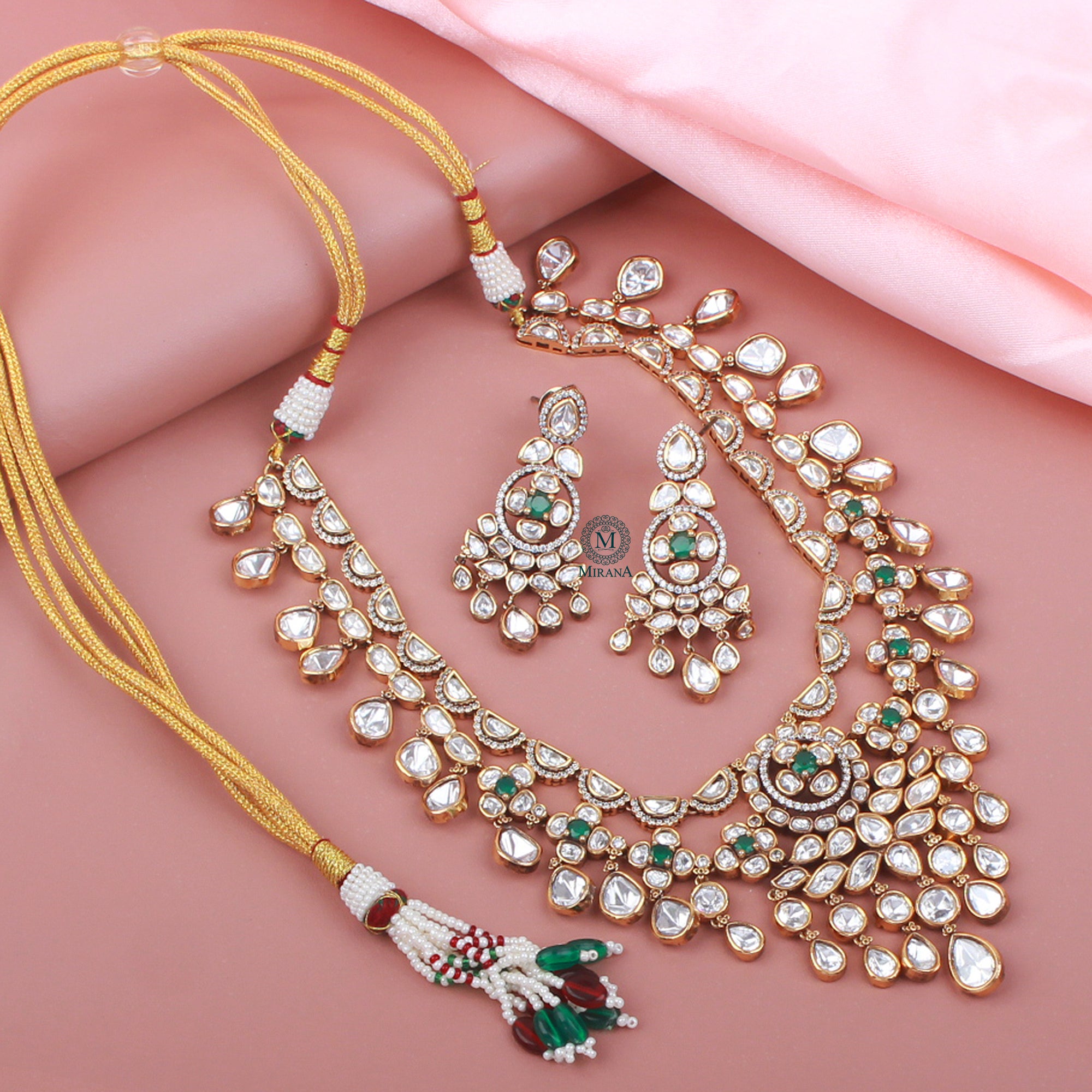 Parthika Polki Designer Necklace Set