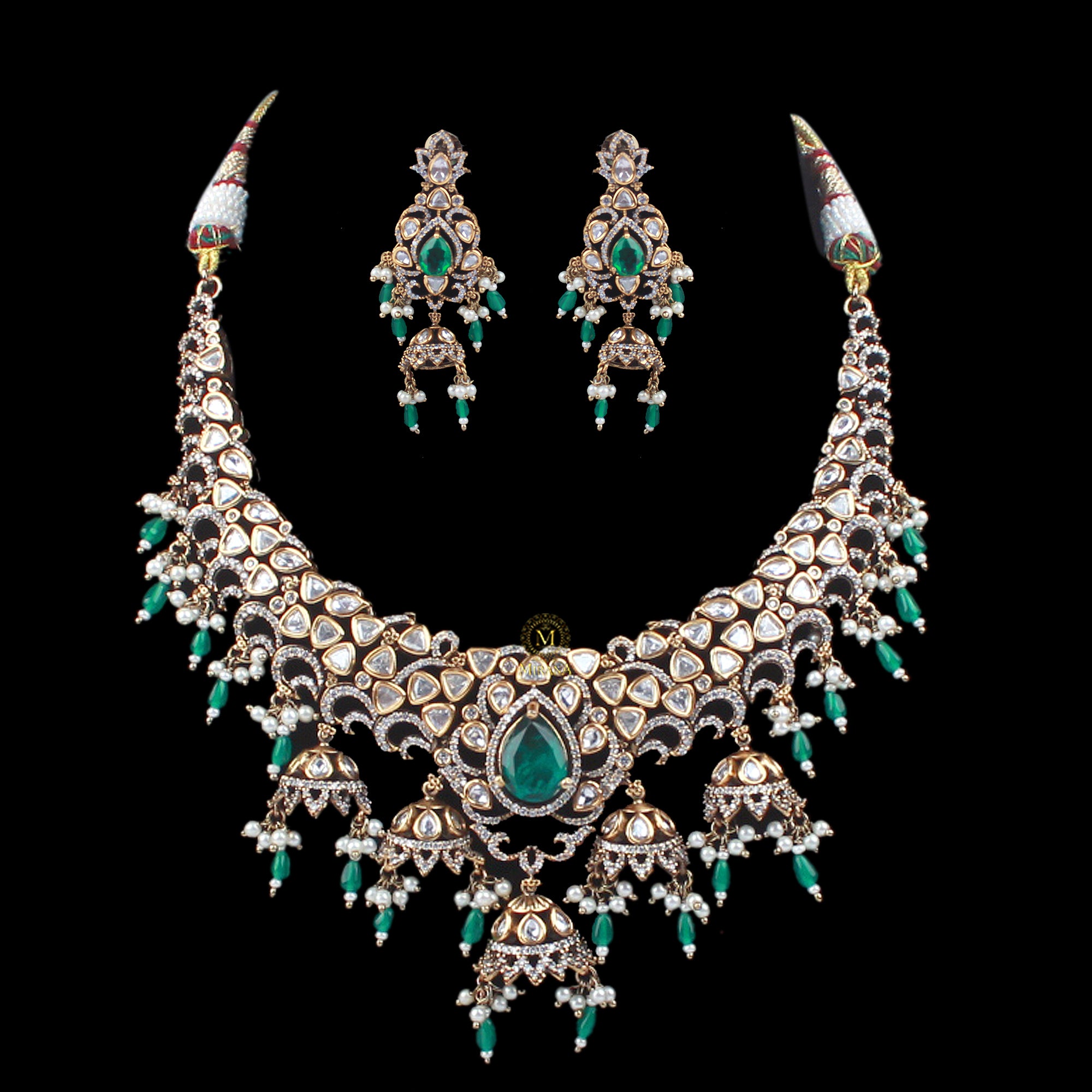 Charul Pearl Polki Designer Necklace Set