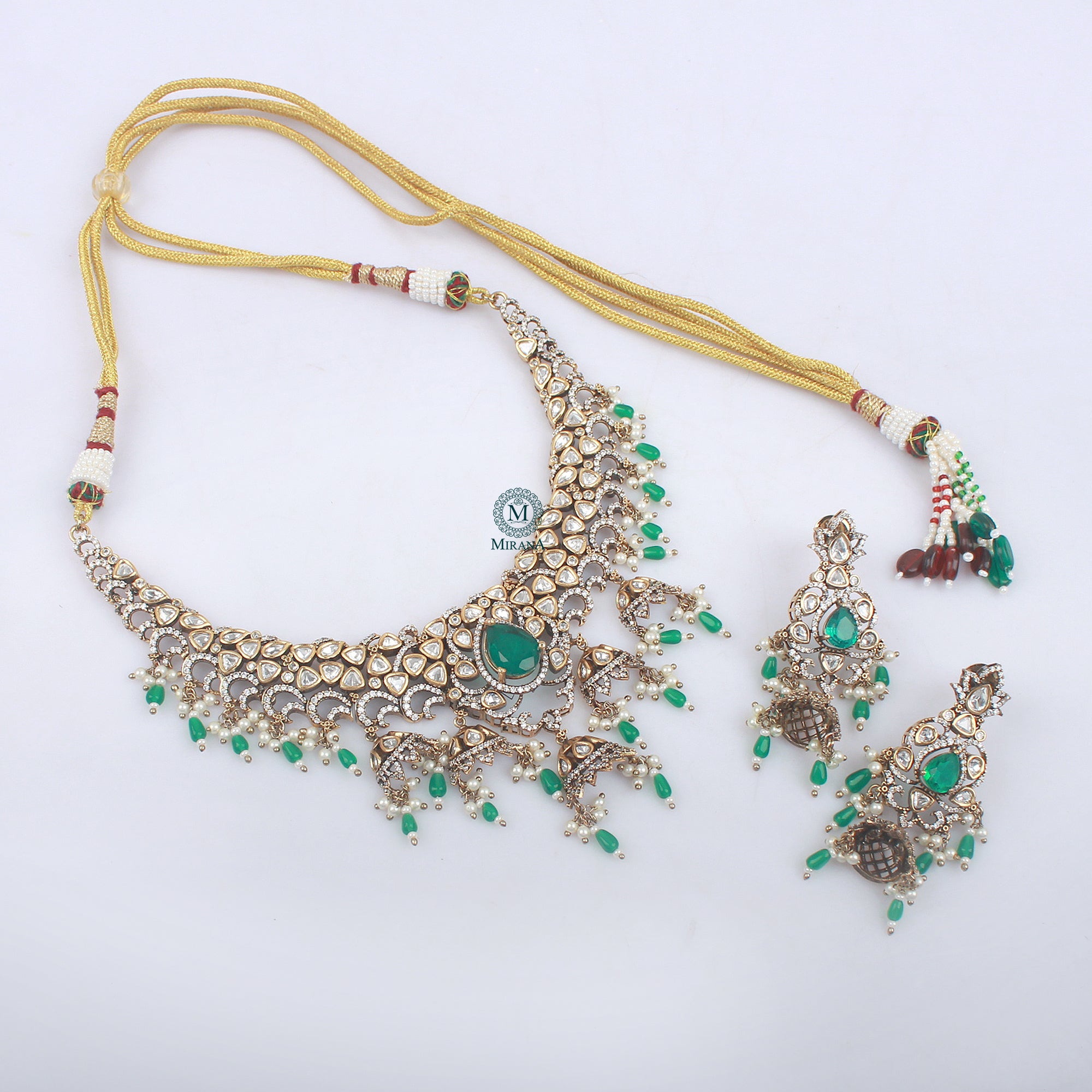 Charul Pearl Polki Designer Necklace Set
