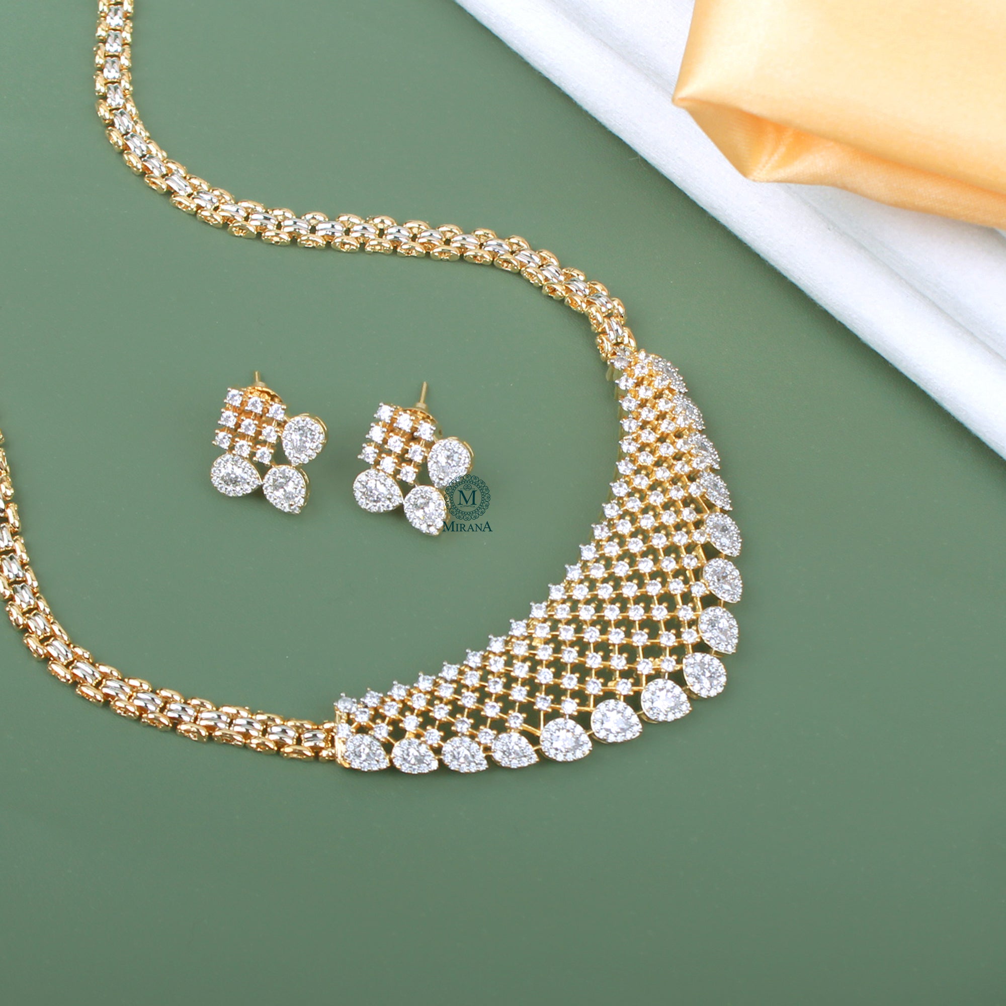 Tiana CZ Designer Necklace Set