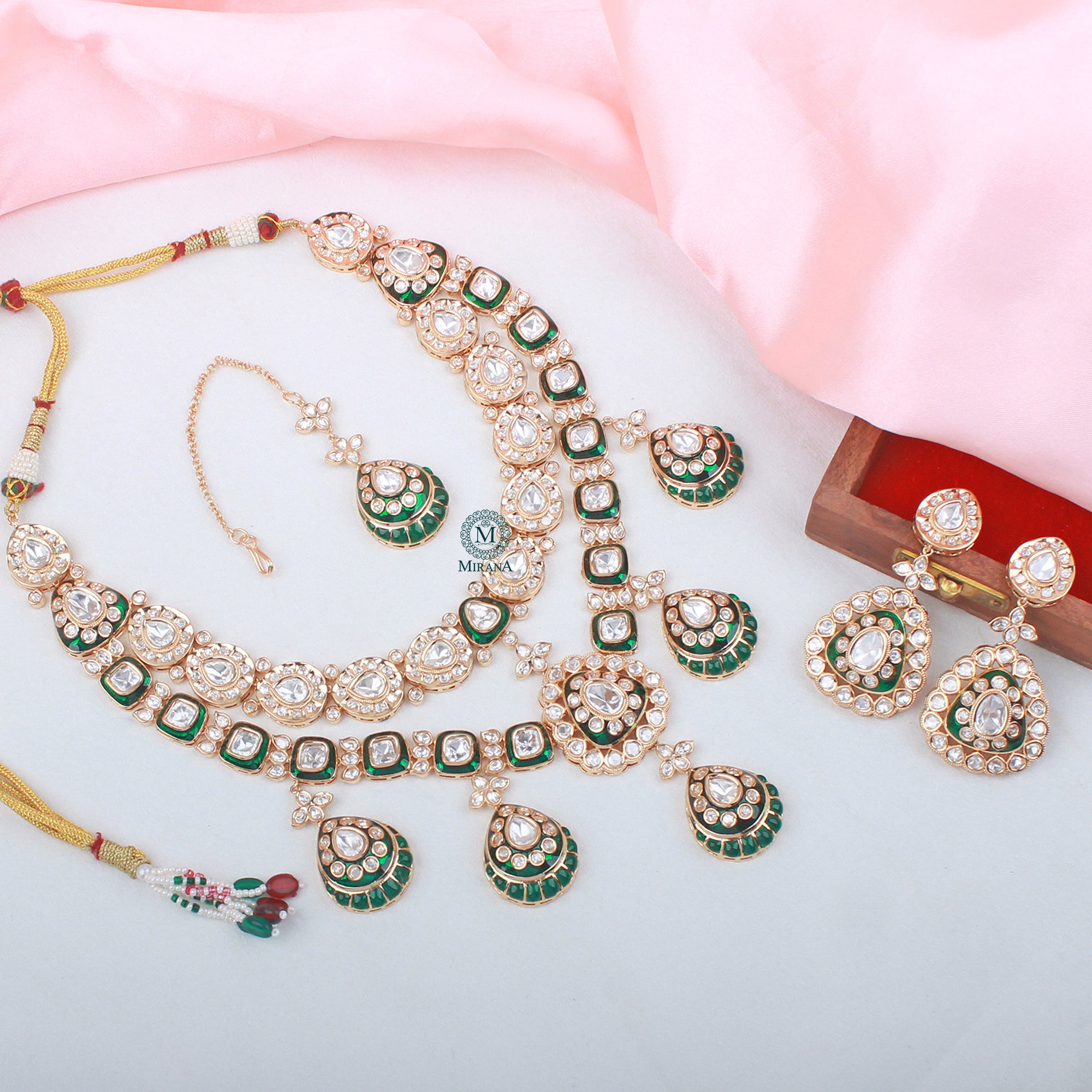 Smriti Polki Bridal Layered Necklace Set