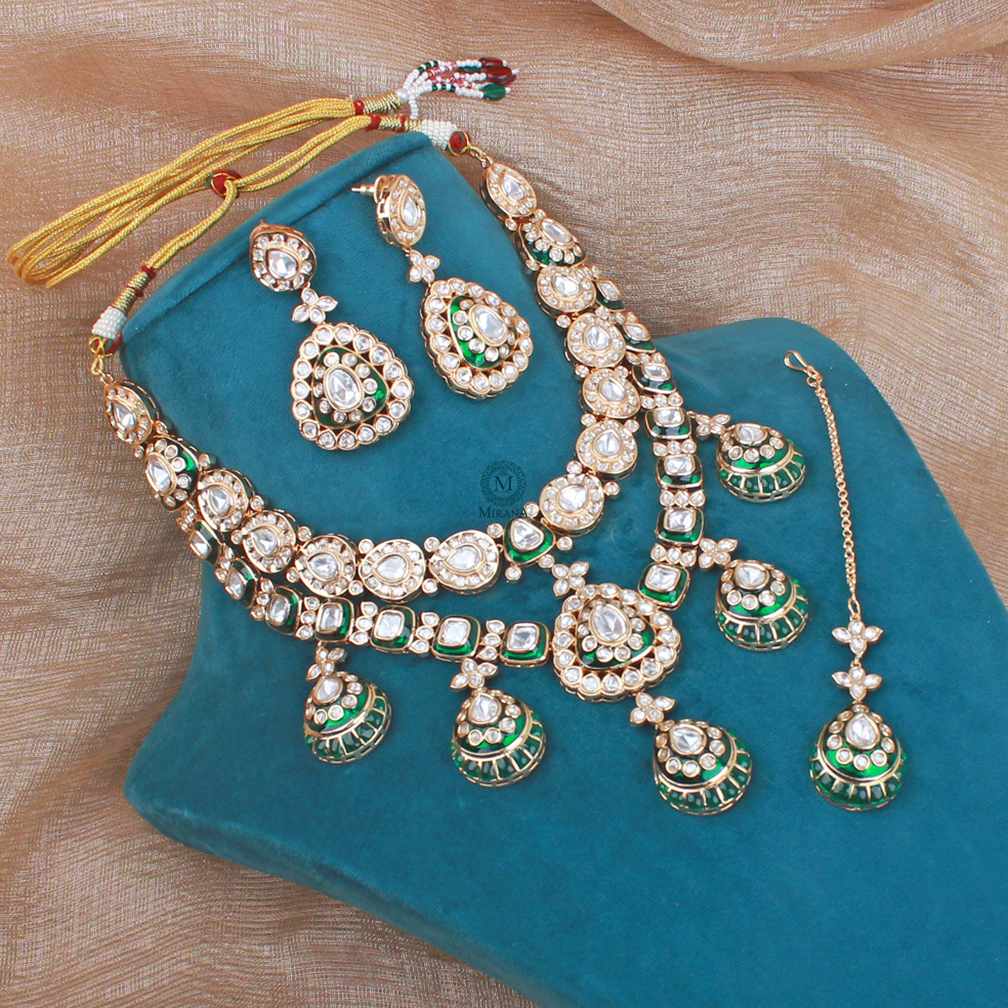 Smriti Polki Bridal Layered Necklace Set