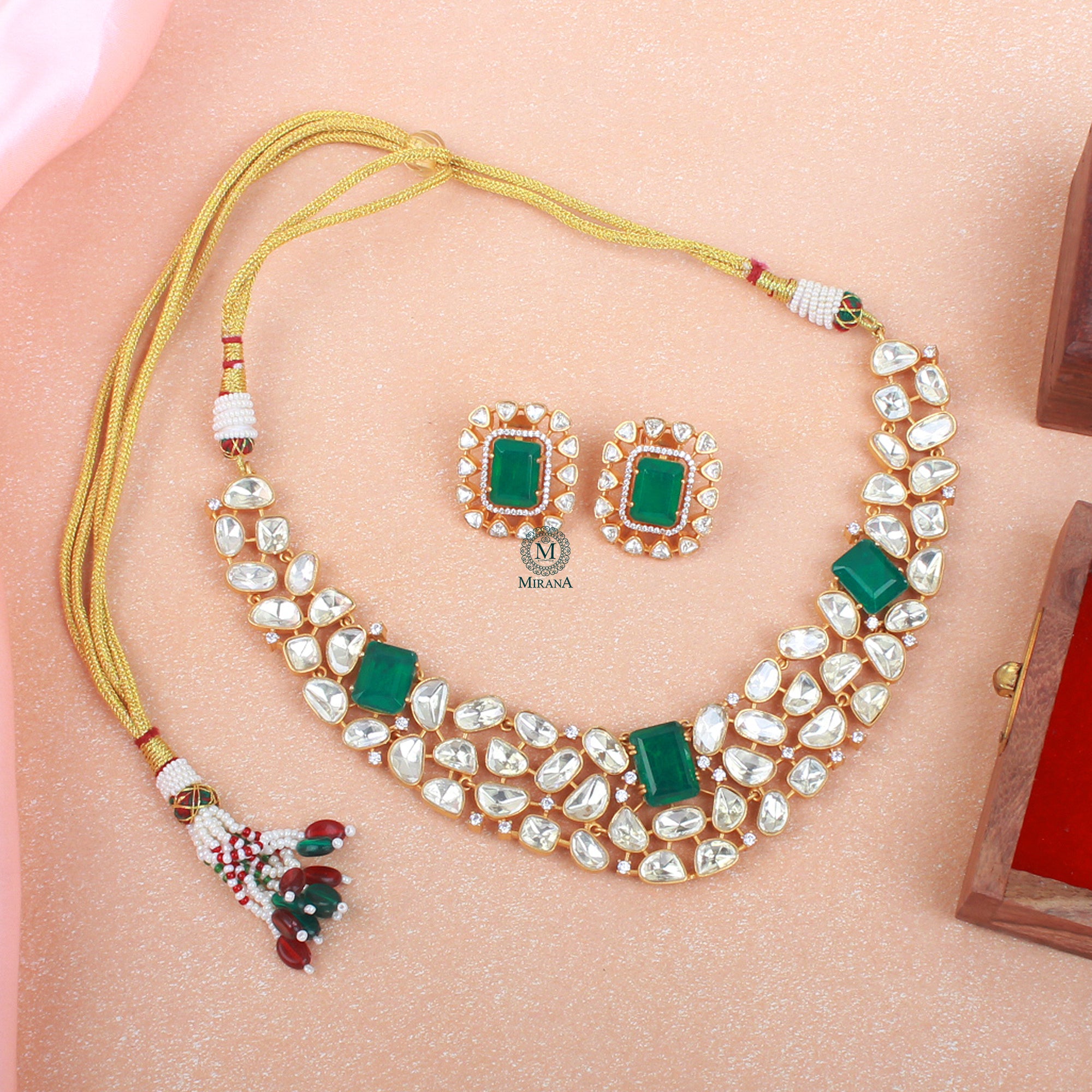 Rahi Moissanite Designer Necklace Set