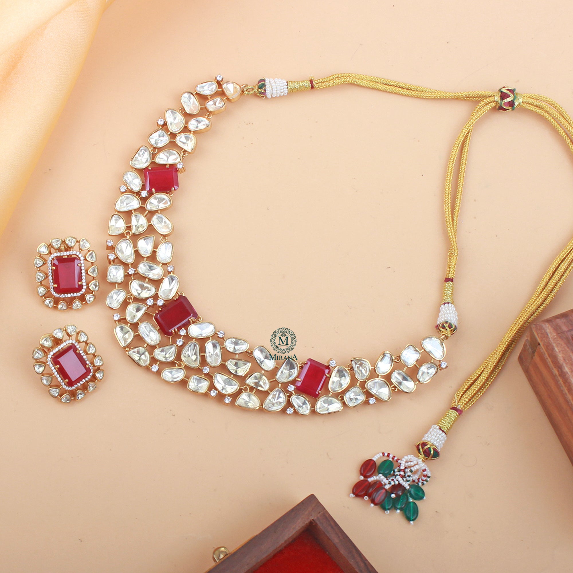 Rahi Moissanite Designer Necklace Set