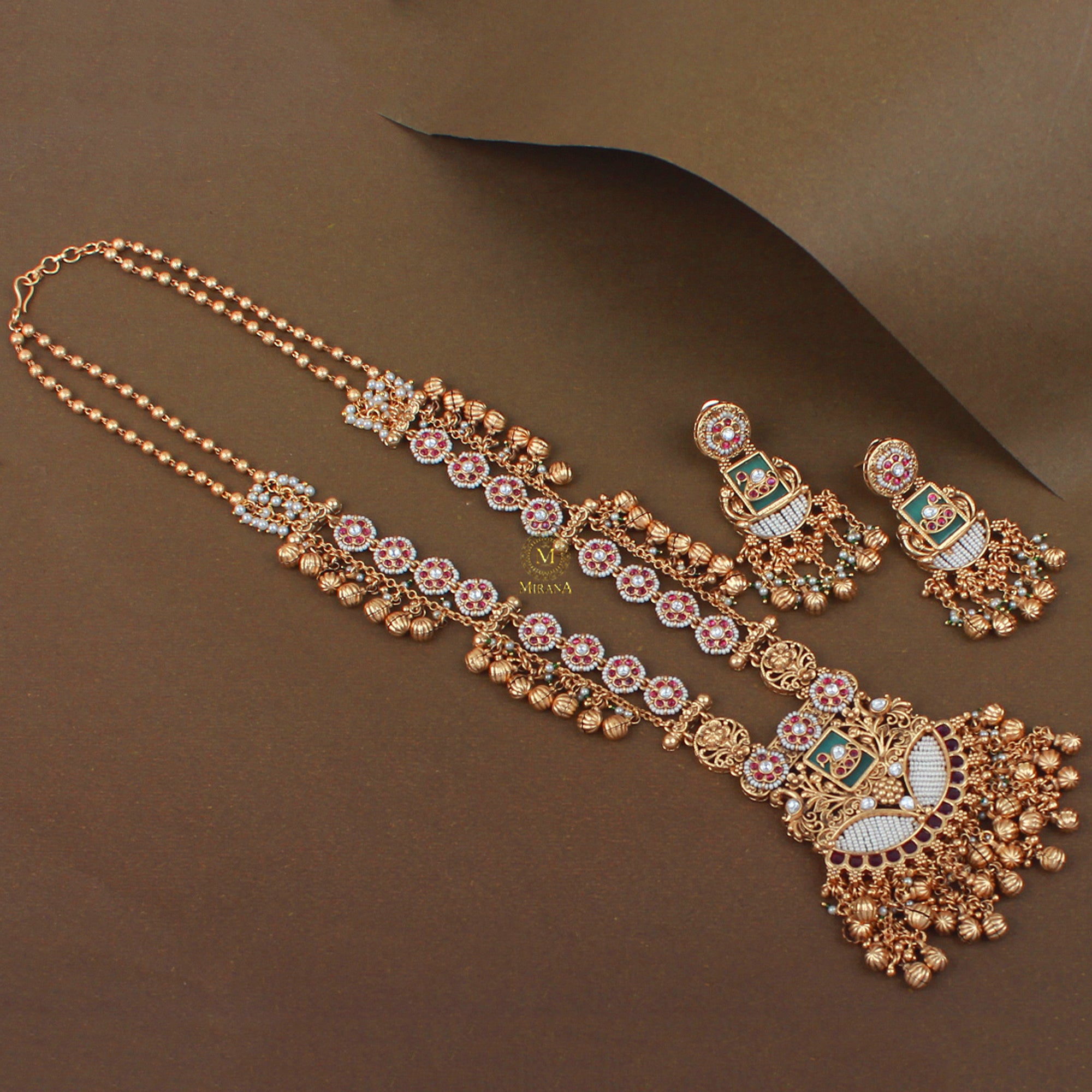 Mayura Antique Designer Long Necklace Set