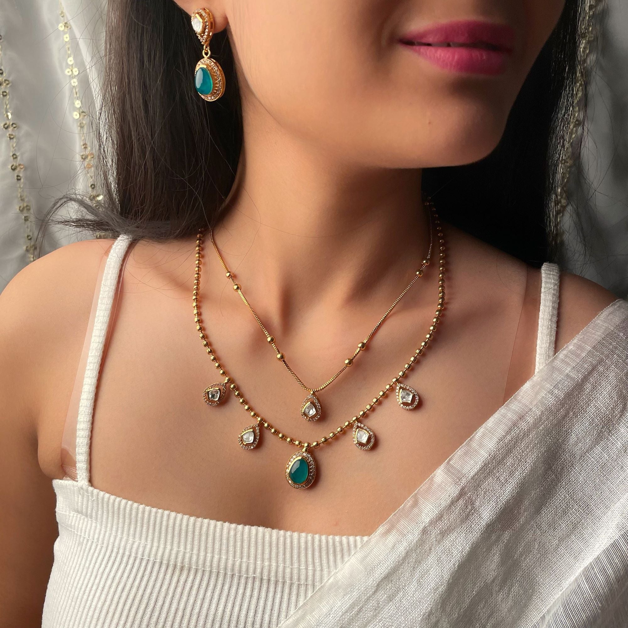 Nayra Double Layered Designer Necklace Set