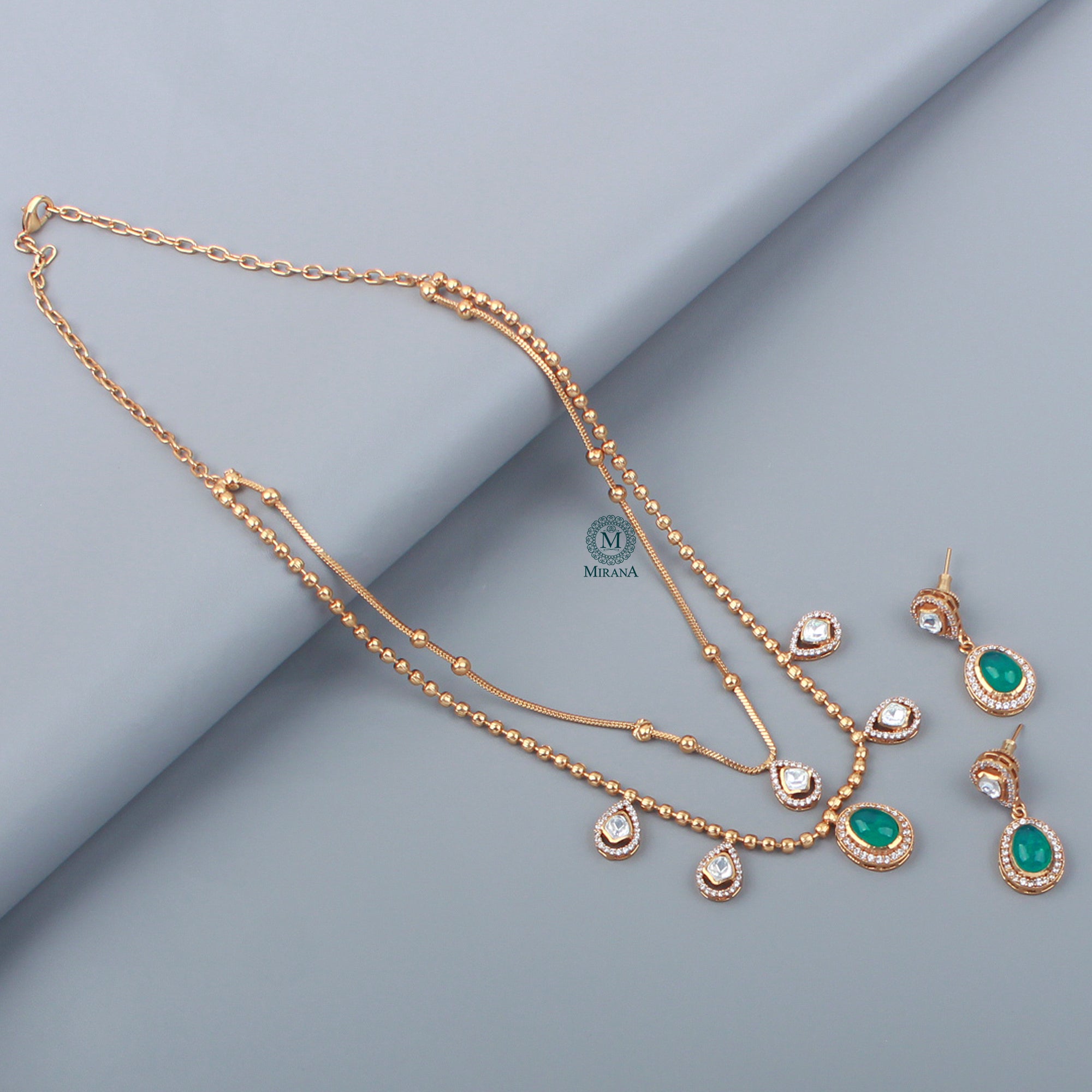 Nayra Double Layered Designer Necklace Set