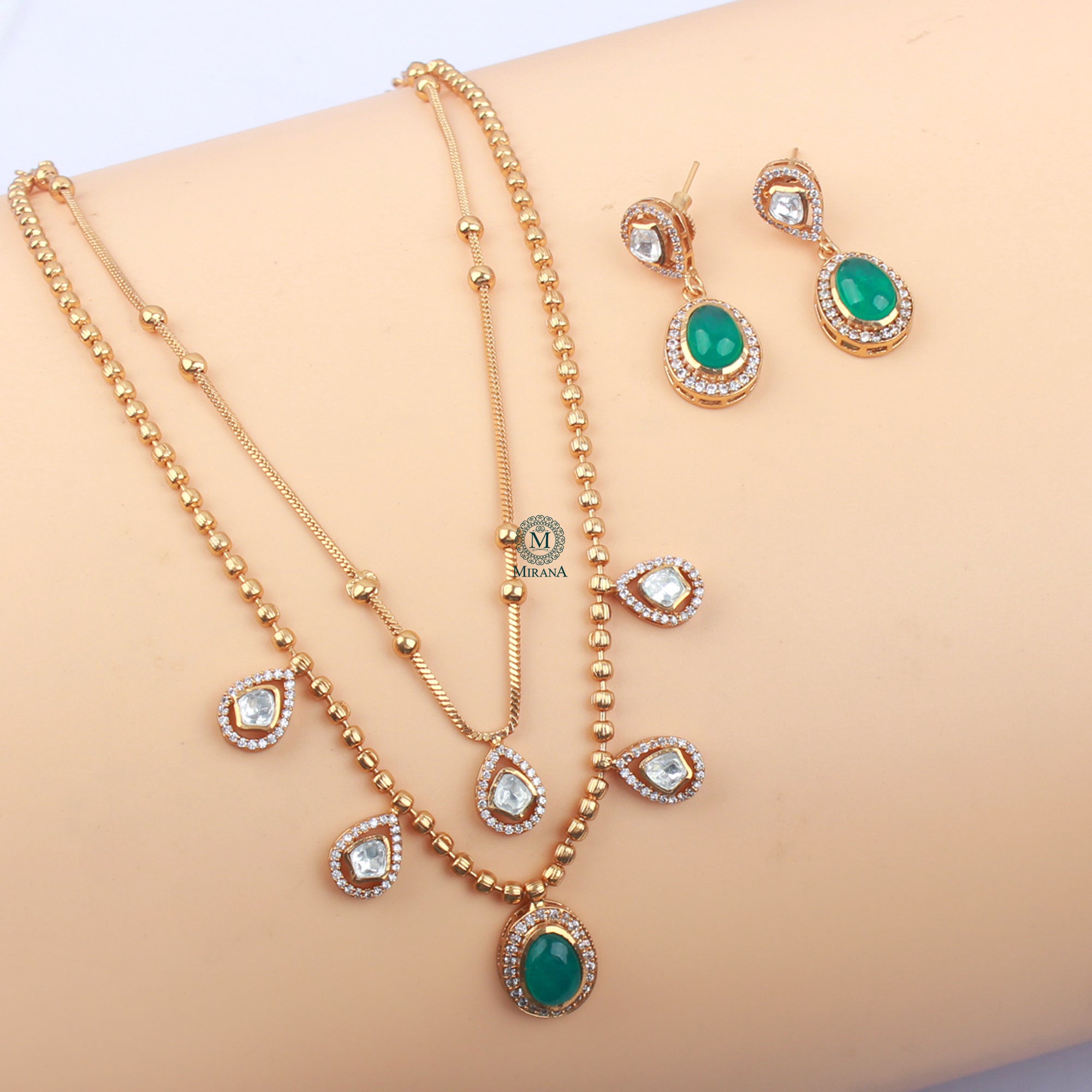 Nayra Double Layered Designer Necklace Set