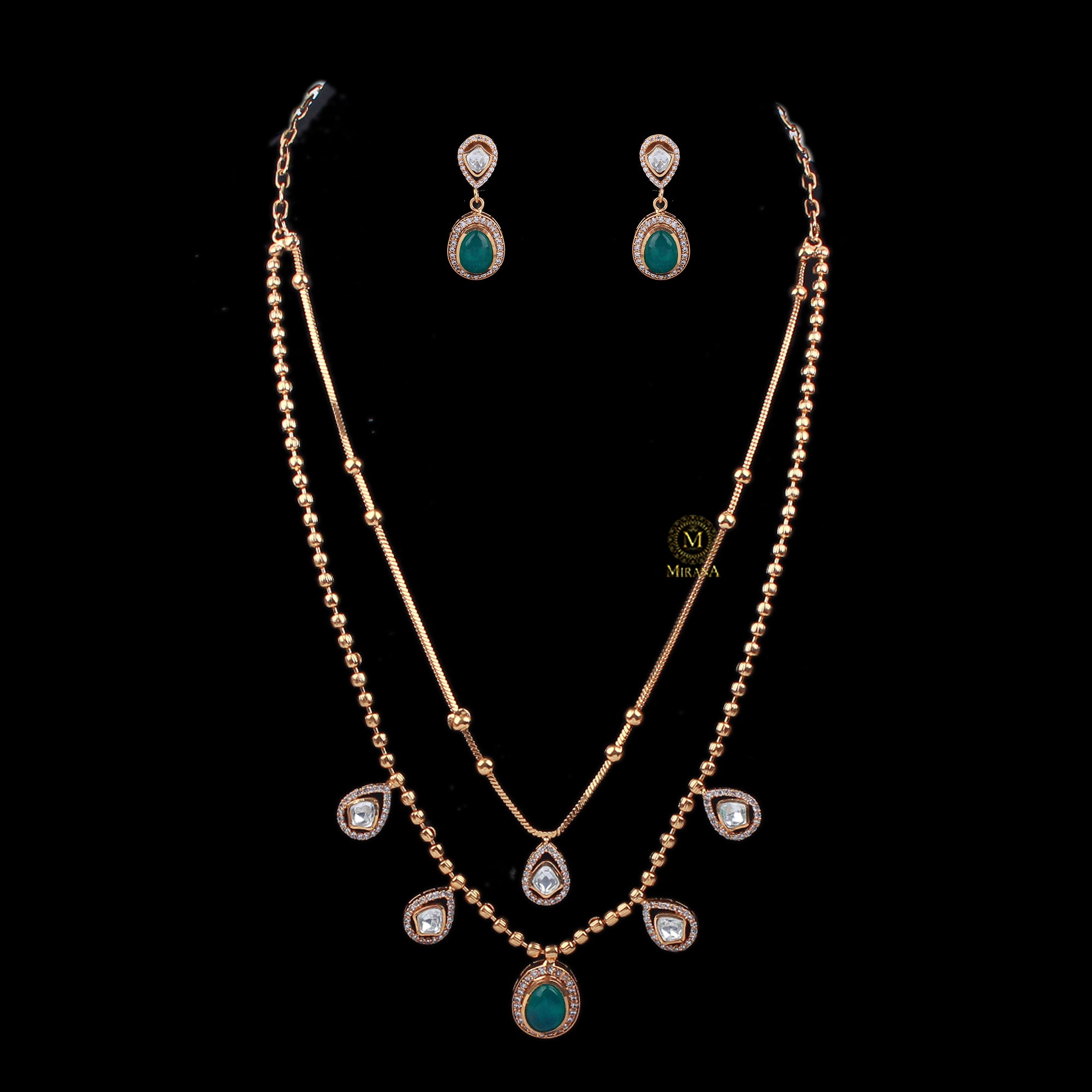 Nayra Double Layered Designer Necklace Set