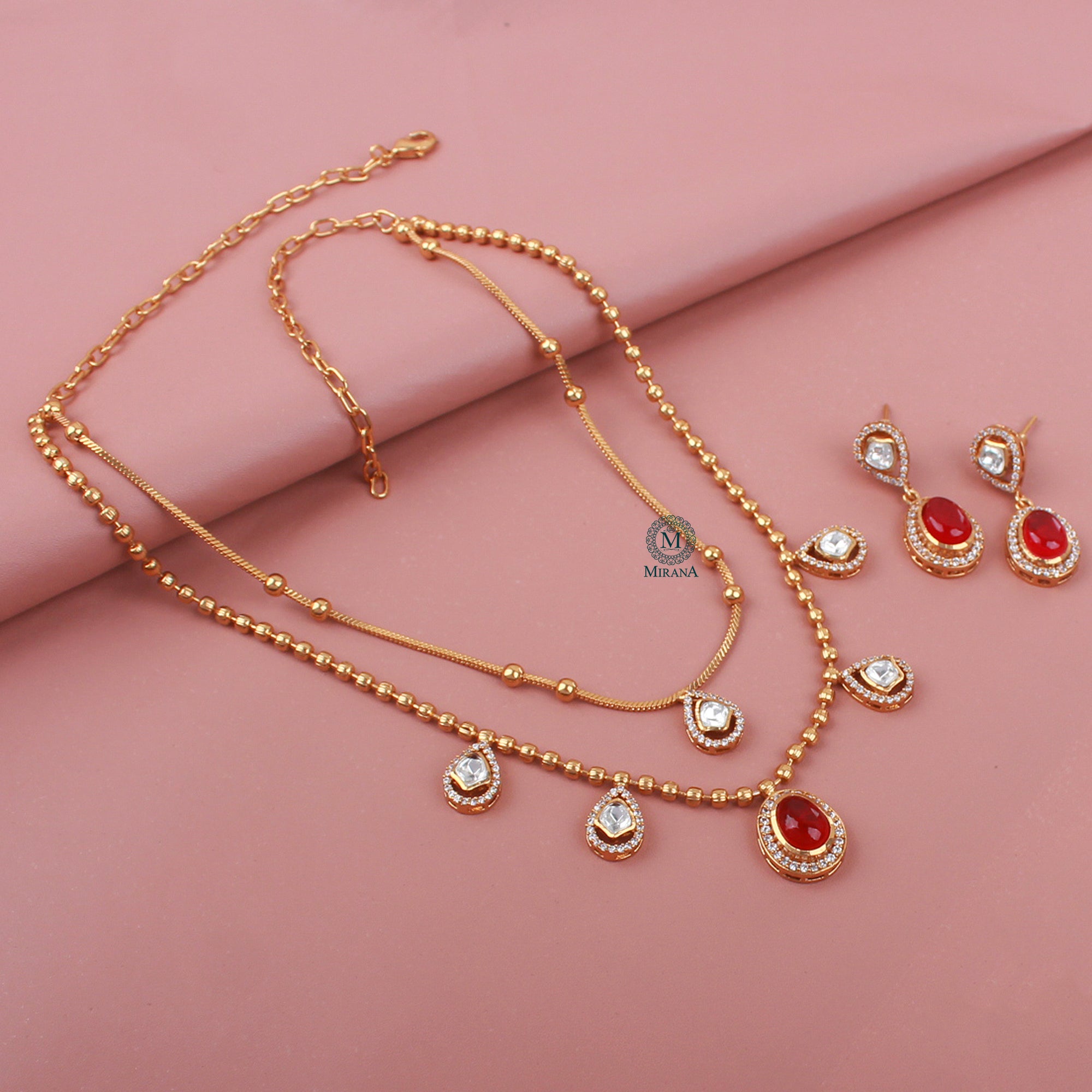 Nayra Double Layered Designer Necklace Set