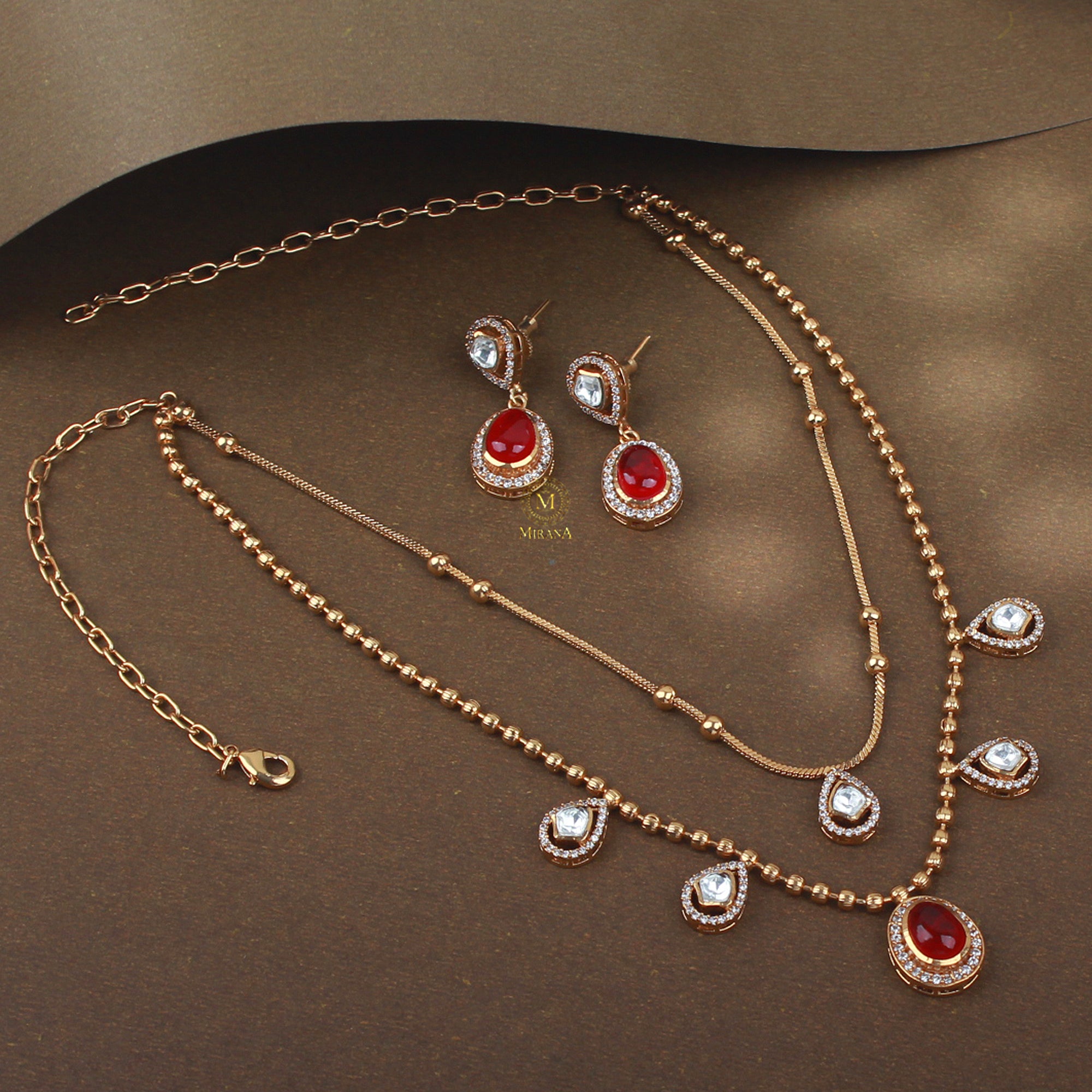 Nayra Double Layered Designer Necklace Set
