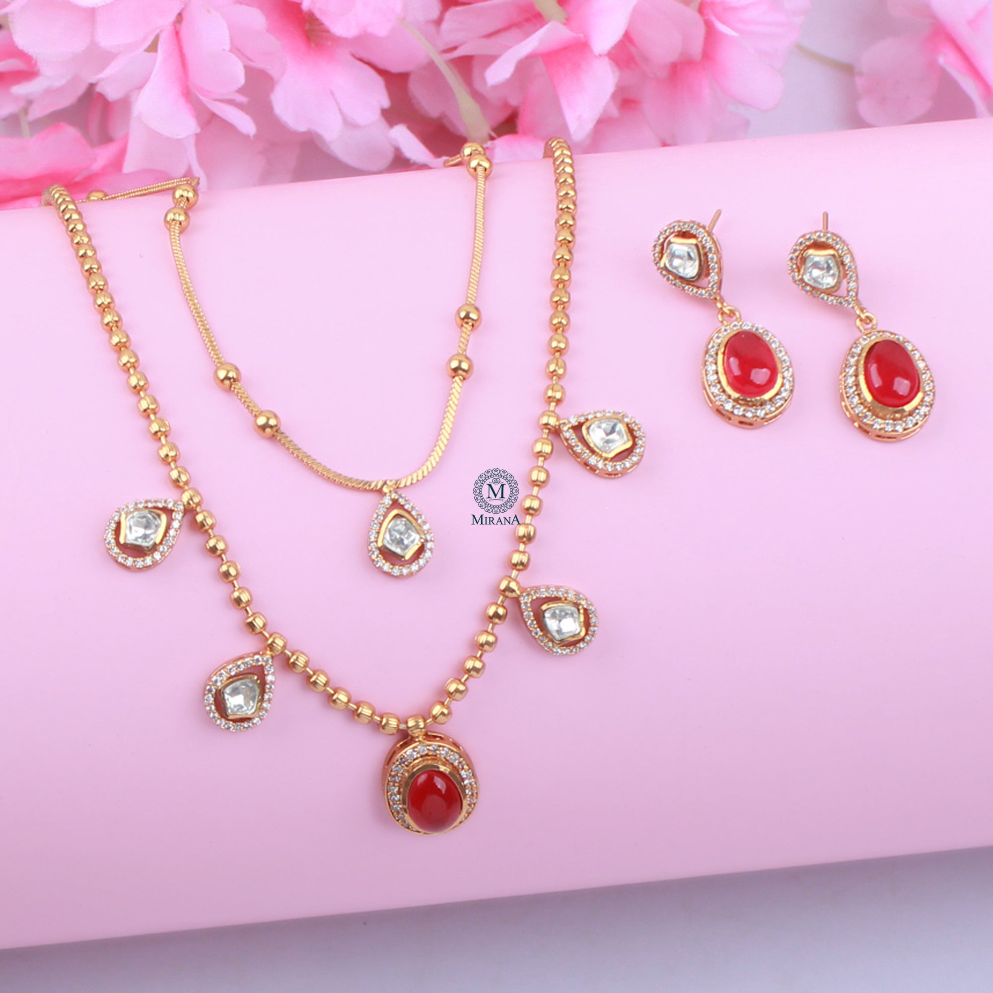 Nayra Double Layered Designer Necklace Set