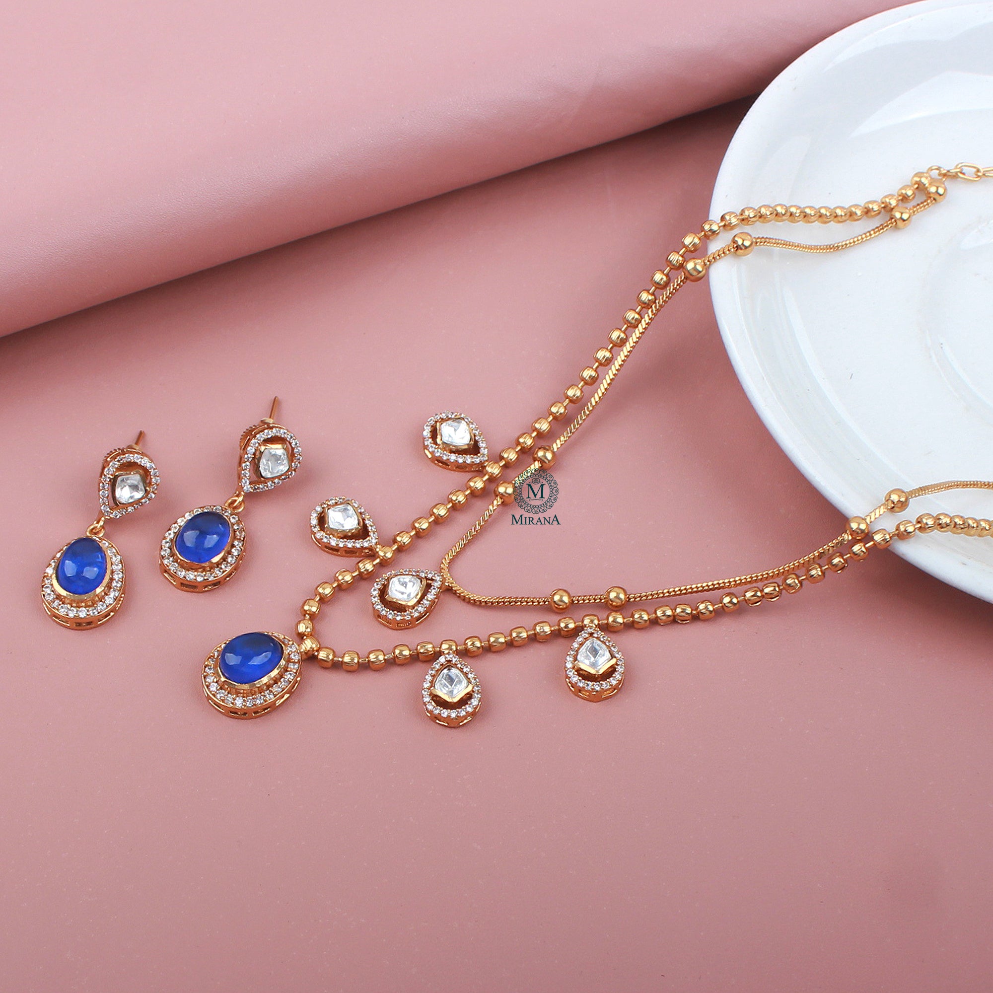 Nayra Double Layered Designer Necklace Set