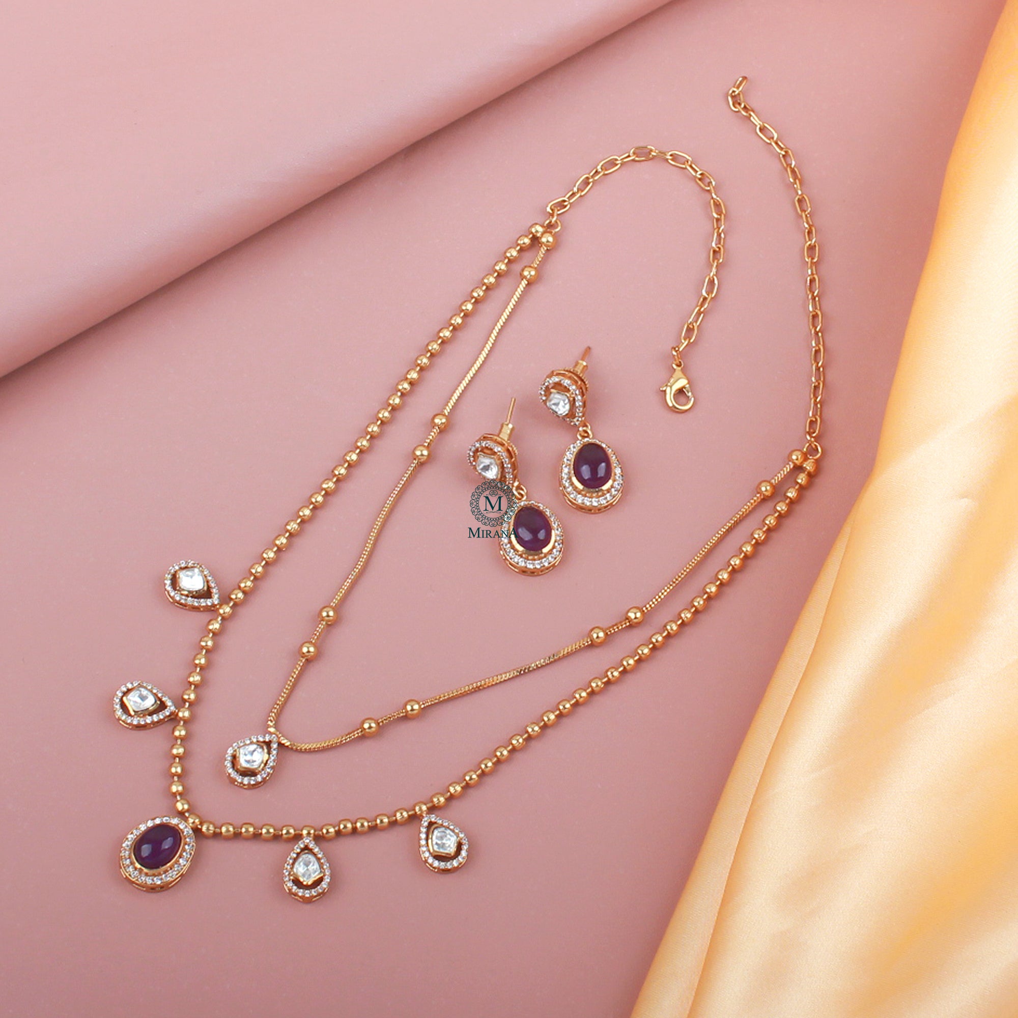 Nayra Double Layered Designer Necklace Set