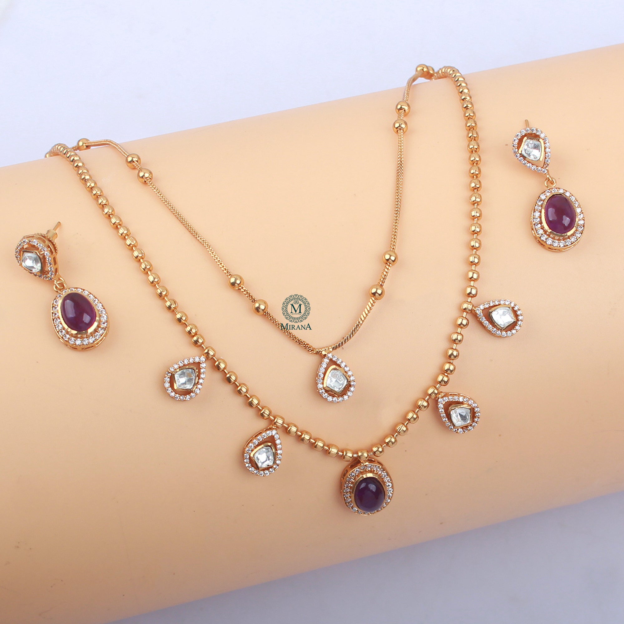 Nayra Double Layered Designer Necklace Set