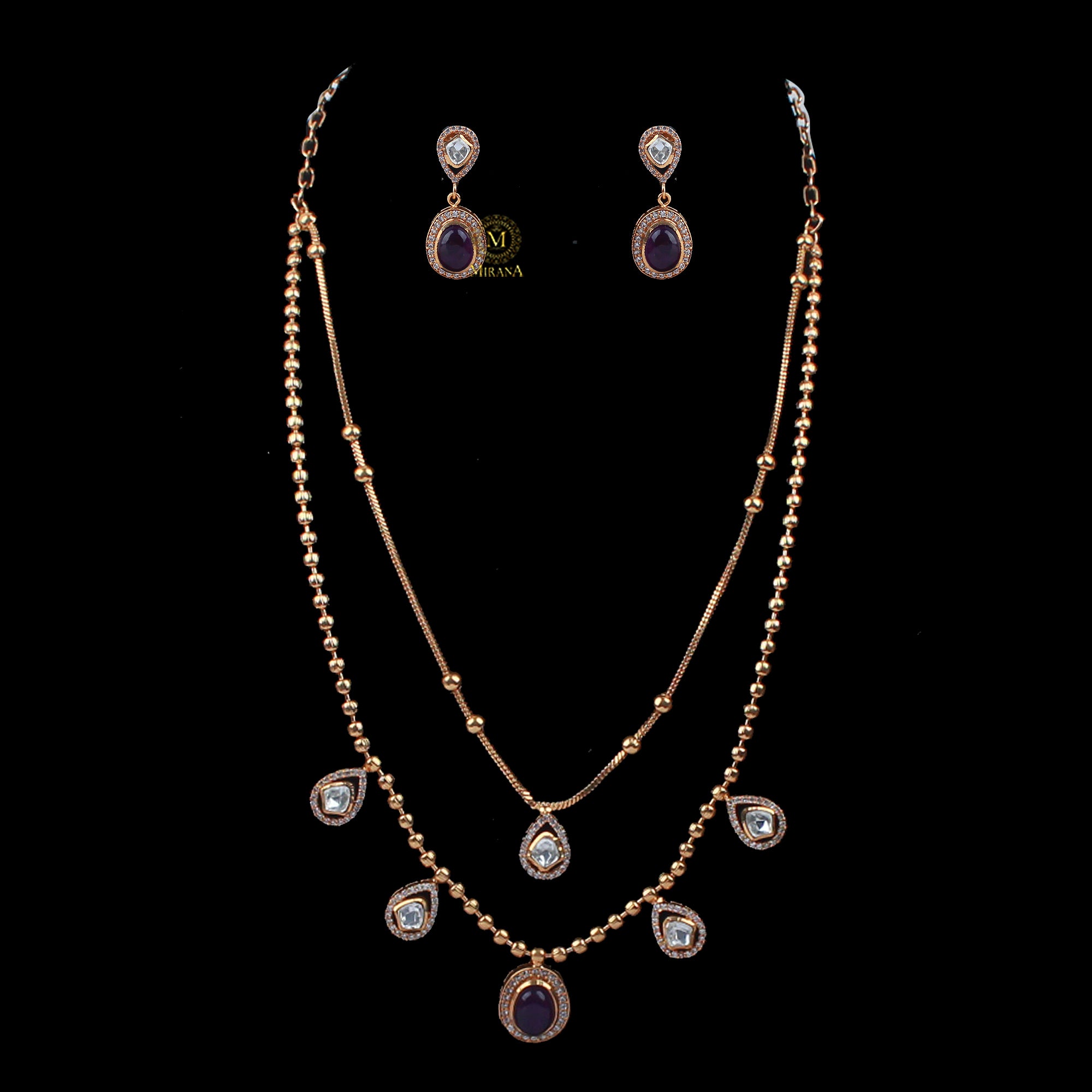 Nayra Double Layered Designer Necklace Set