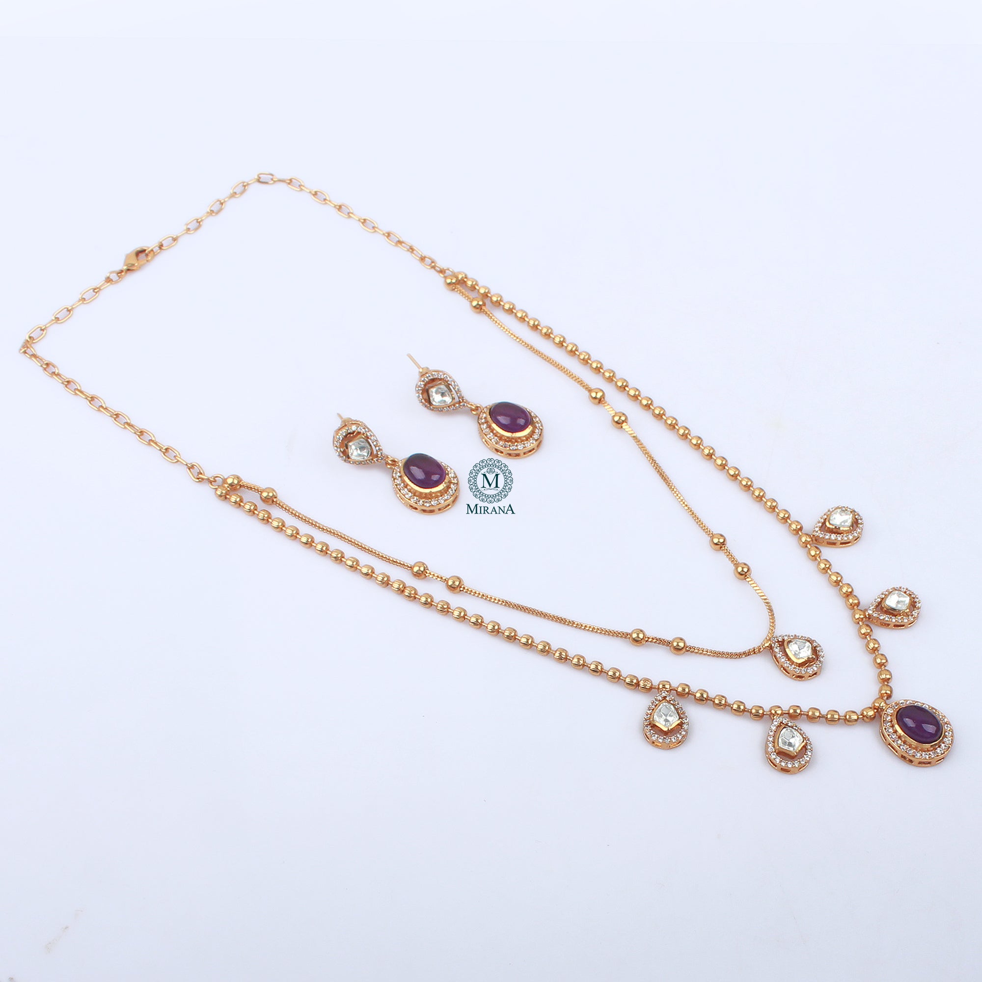 Nayra Double Layered Designer Necklace Set