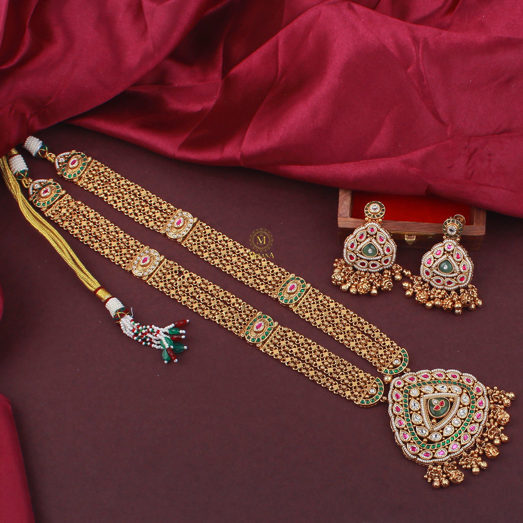 Shreeja Antique Designer Long Necklace Set