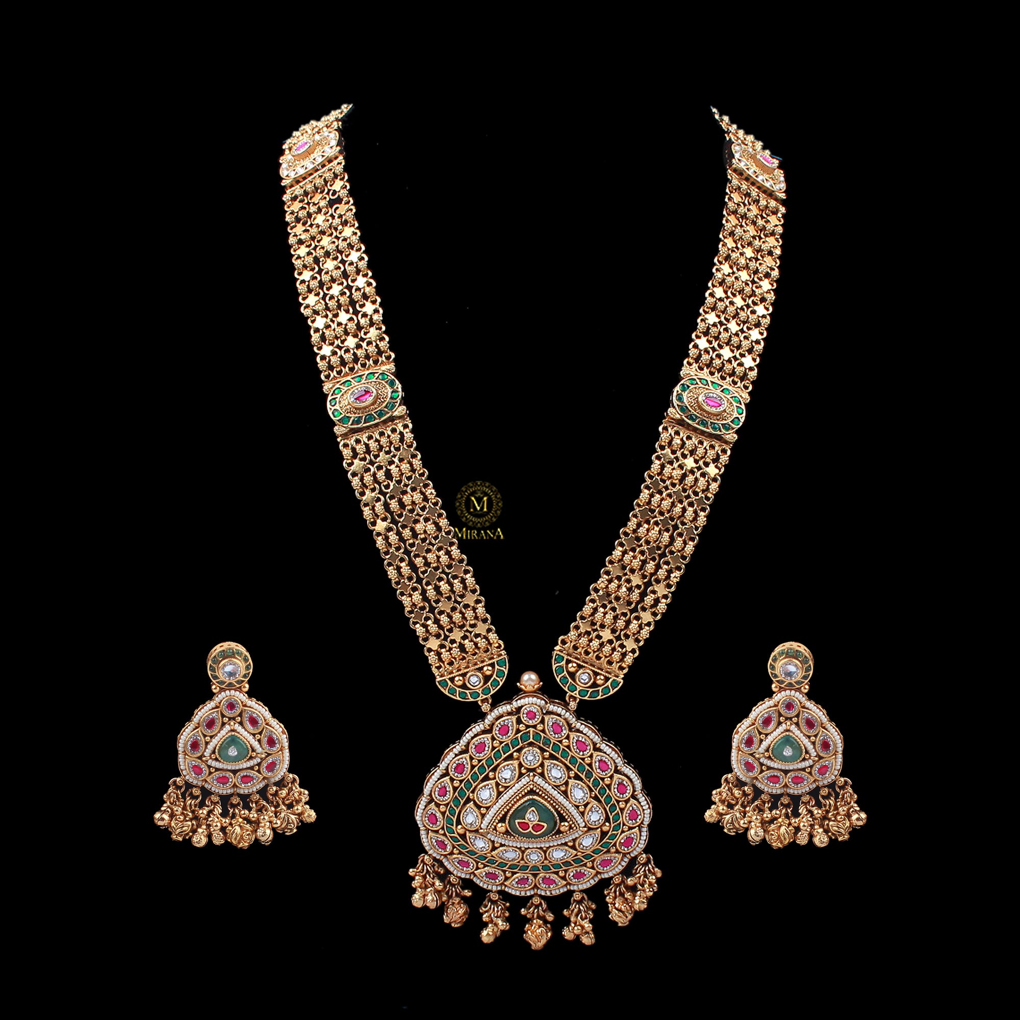 Shreeja Antique Designer Long Necklace Set