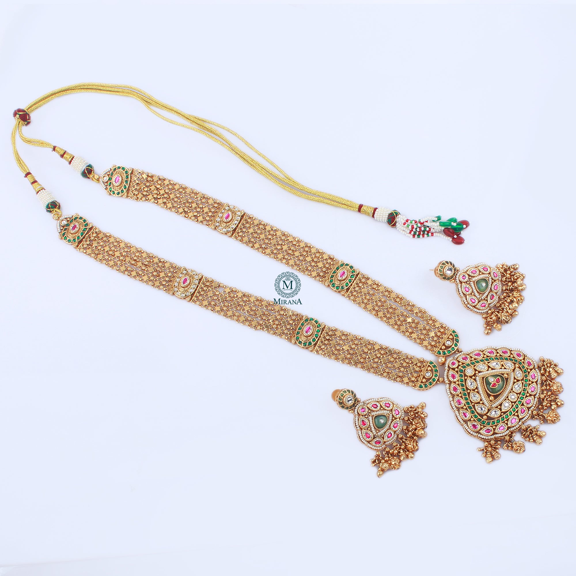 Shreeja Antique Designer Long Necklace Set