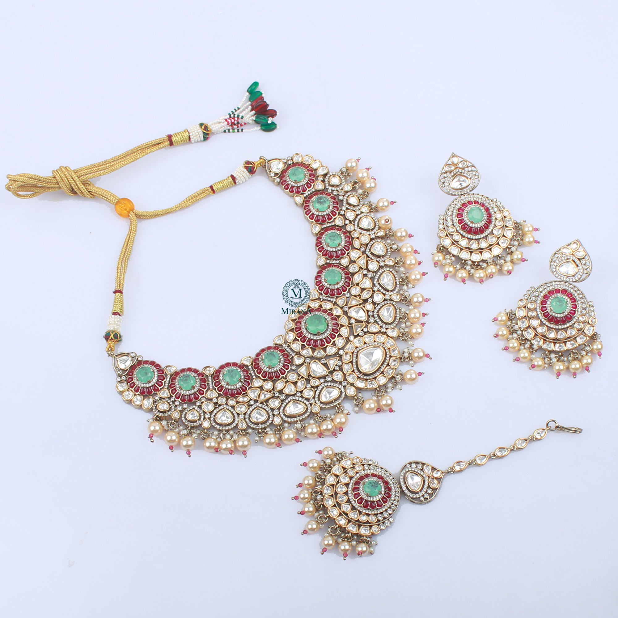 Deepshika Bridal Pearl Polki Necklace Set