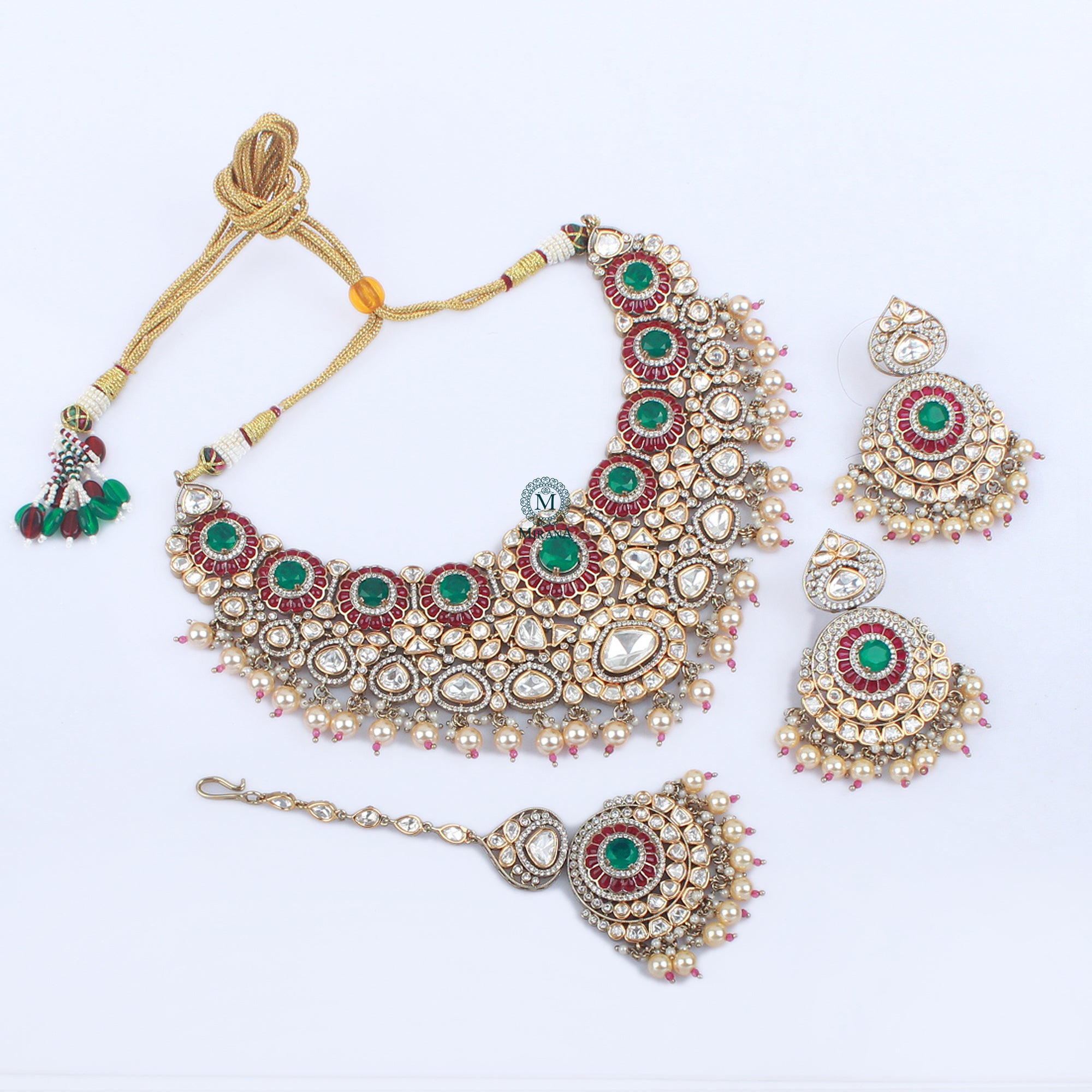Deepshika Bridal Pearl Polki Necklace Set