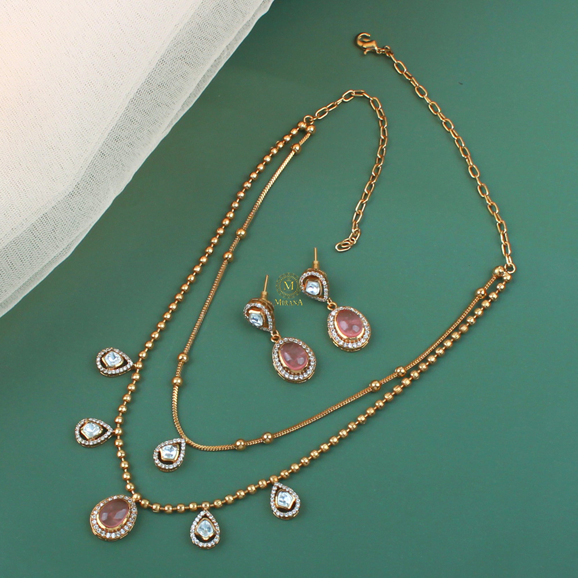 Nayra Pastel Double Layered  Necklace Set
