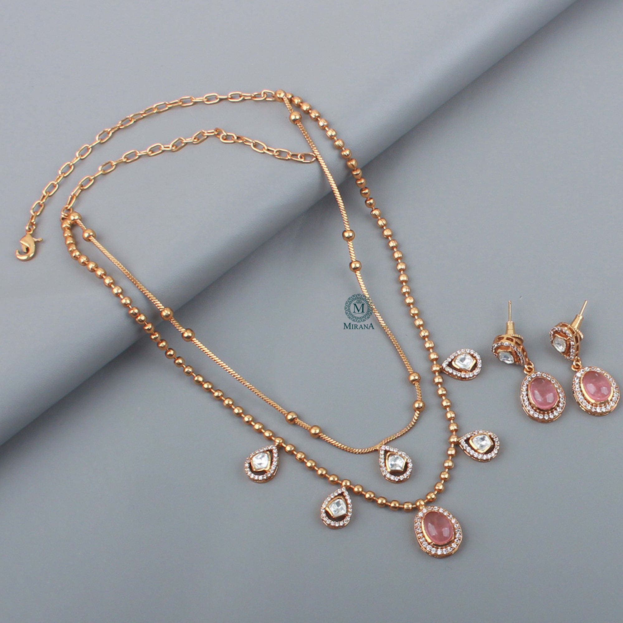 Nayra Pastel Double Layered  Necklace Set