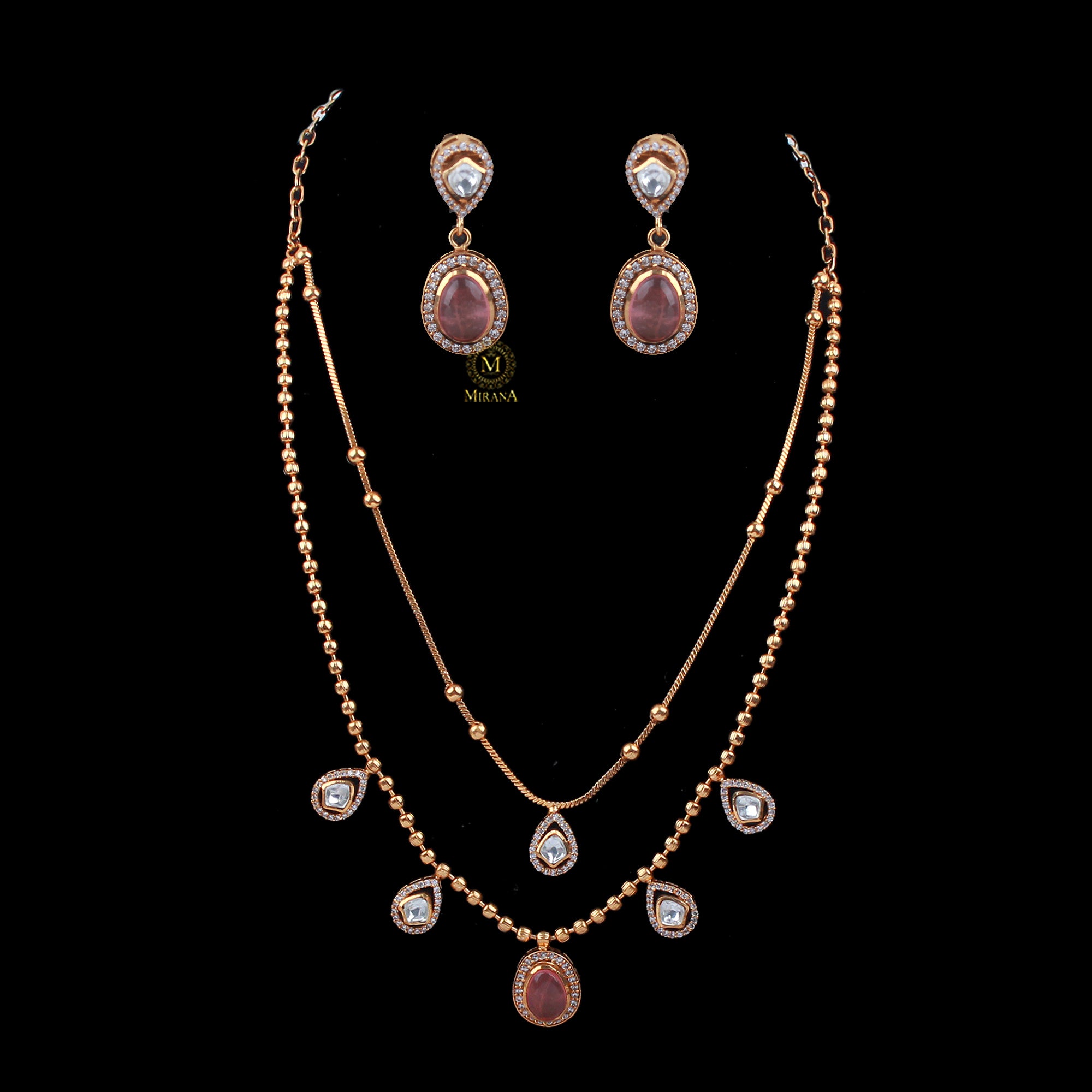 Nayra Pastel Double Layered  Necklace Set