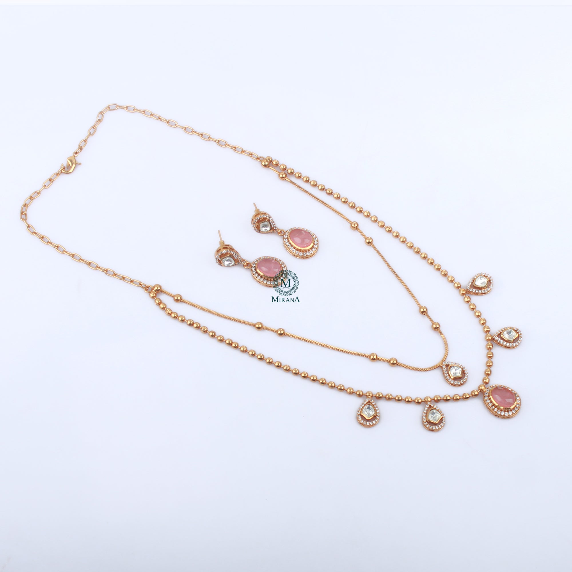 Nayra Pastel Double Layered  Necklace Set