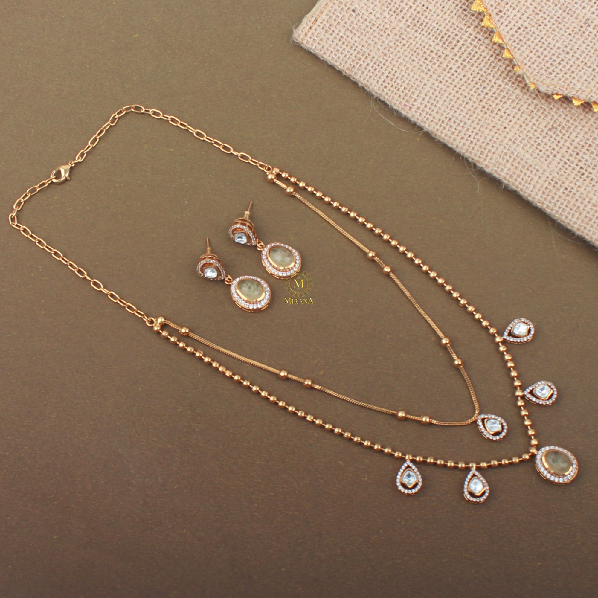 Nayra Pastel Double Layered  Necklace Set