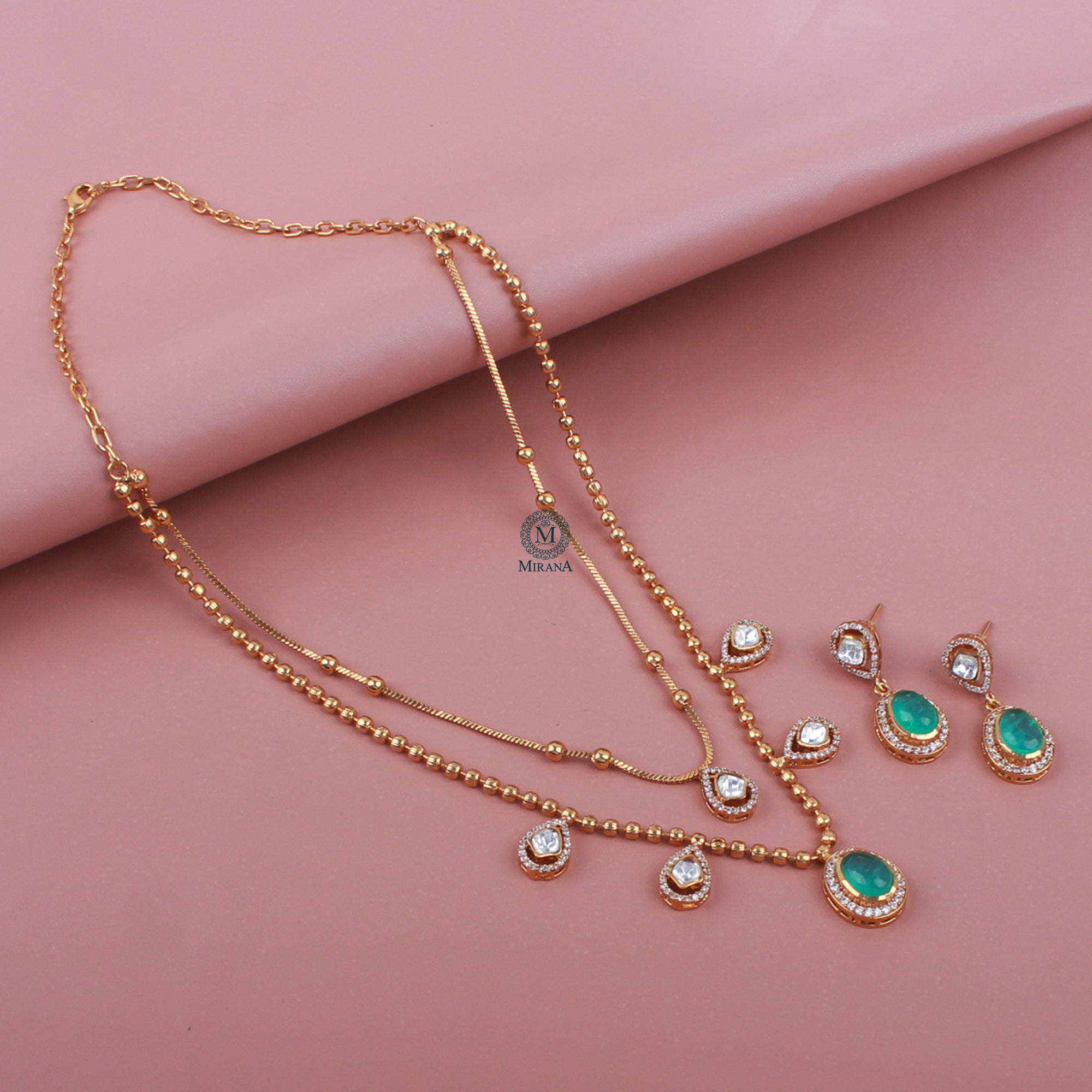 Nayra Pastel Double Layered  Necklace Set
