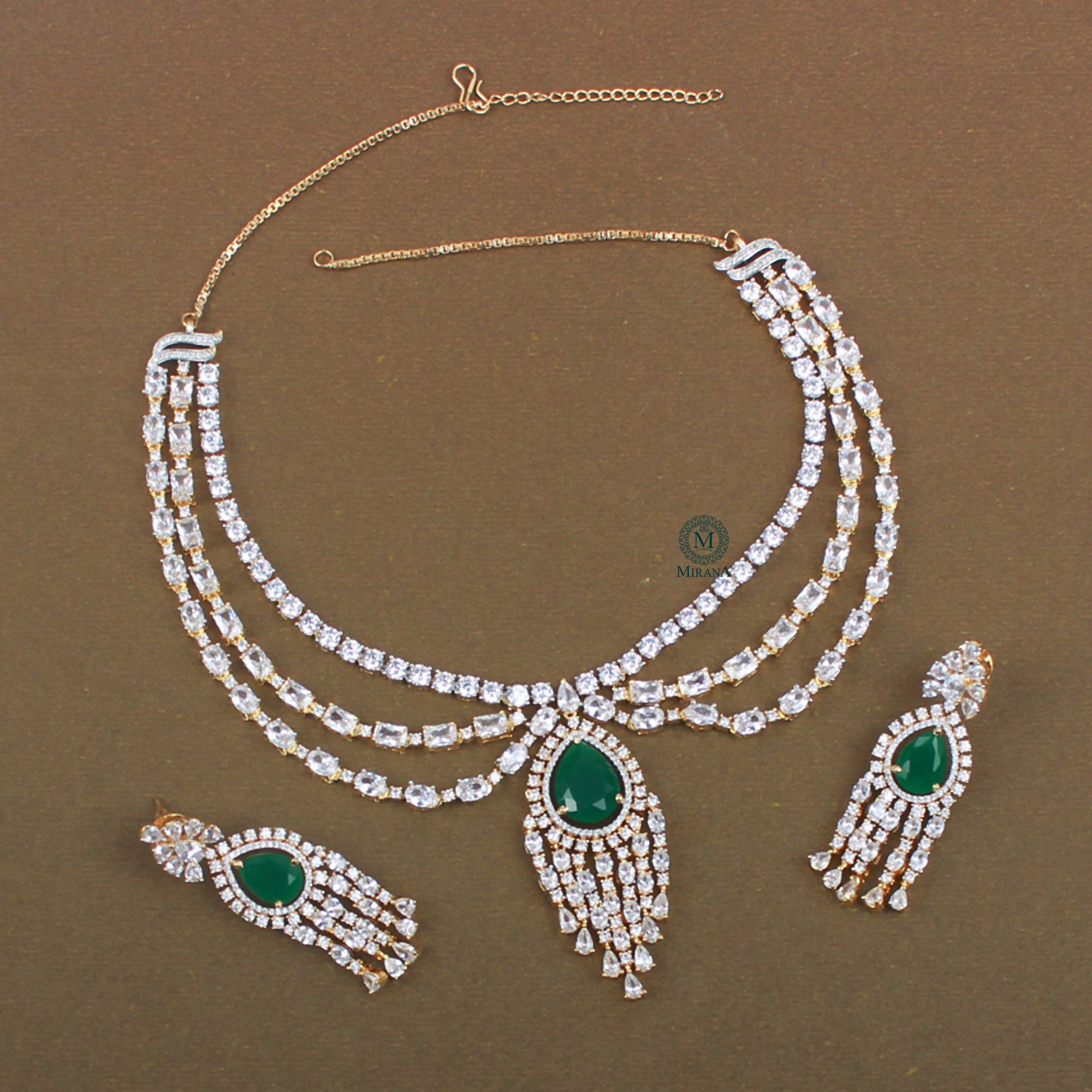 Aviora CZ Designer Necklace Set