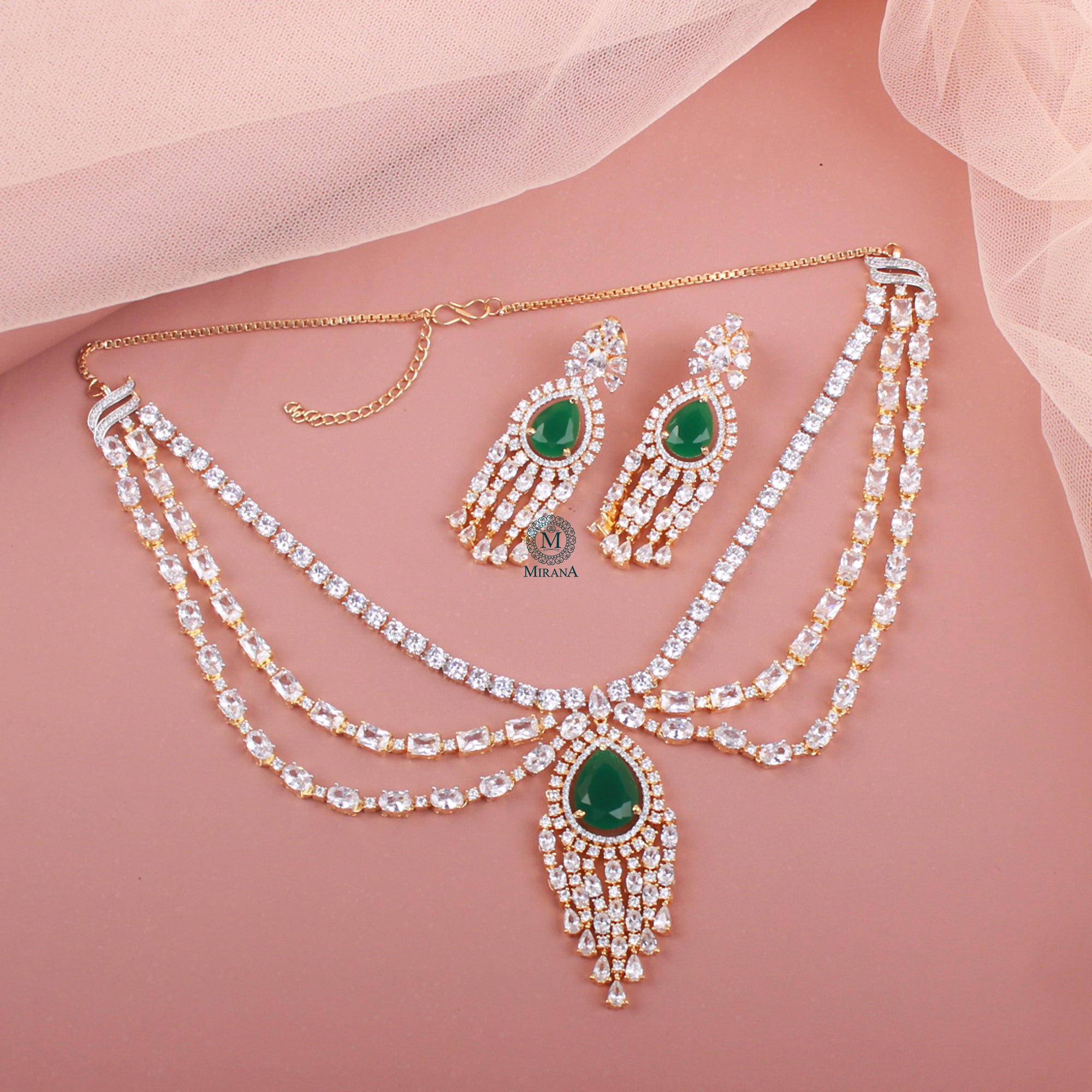 Aviora CZ Designer Necklace Set