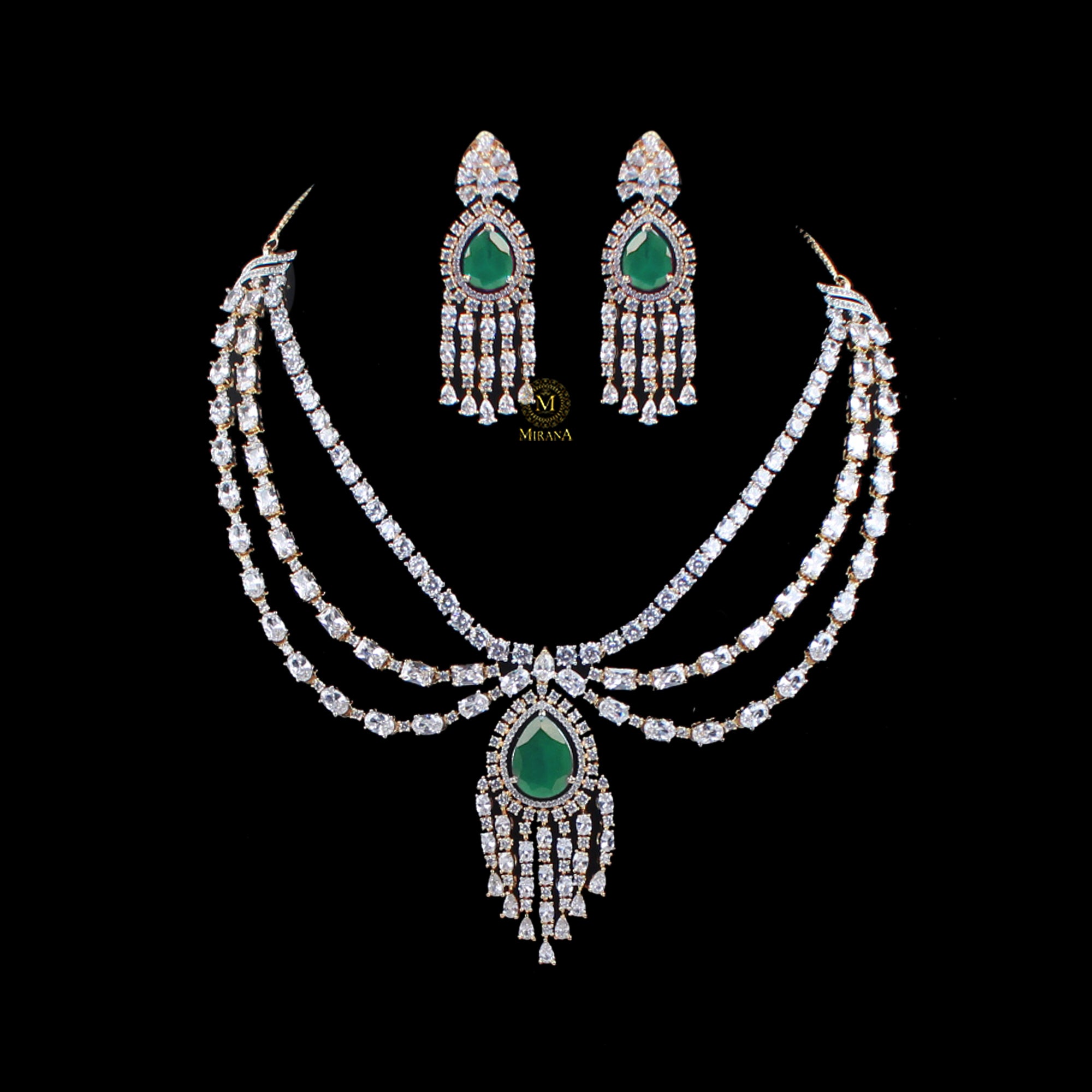 Aviora CZ Designer Necklace Set