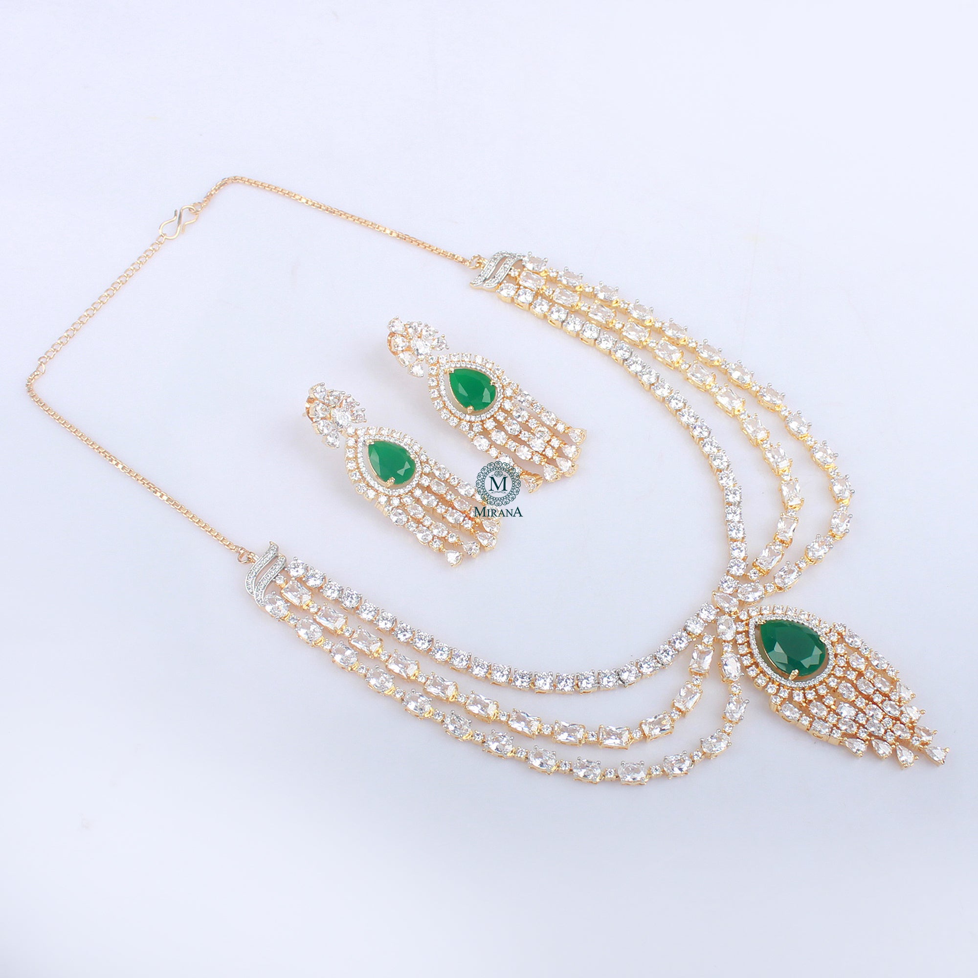 Aviora CZ Designer Necklace Set