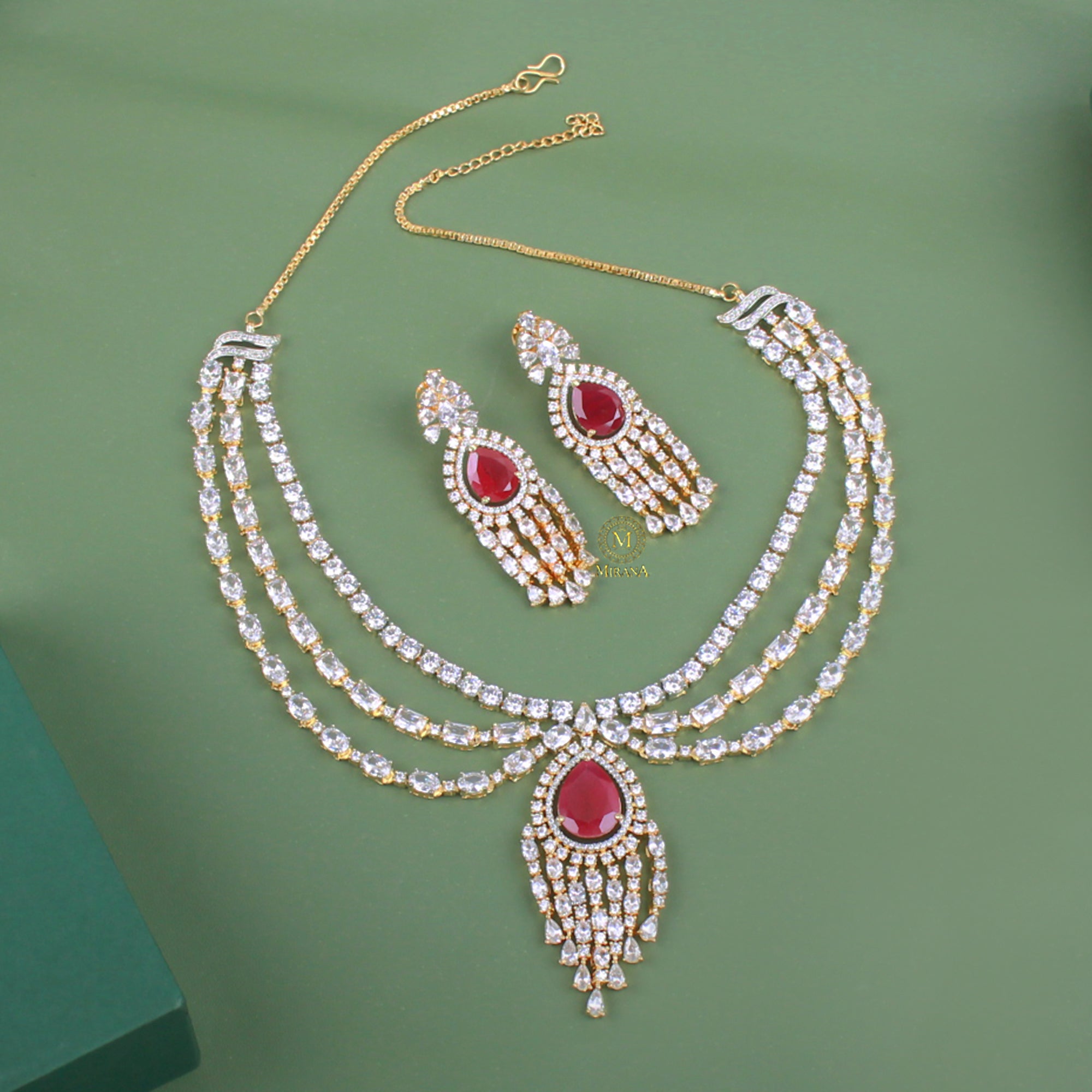 Aviora CZ Designer Necklace Set