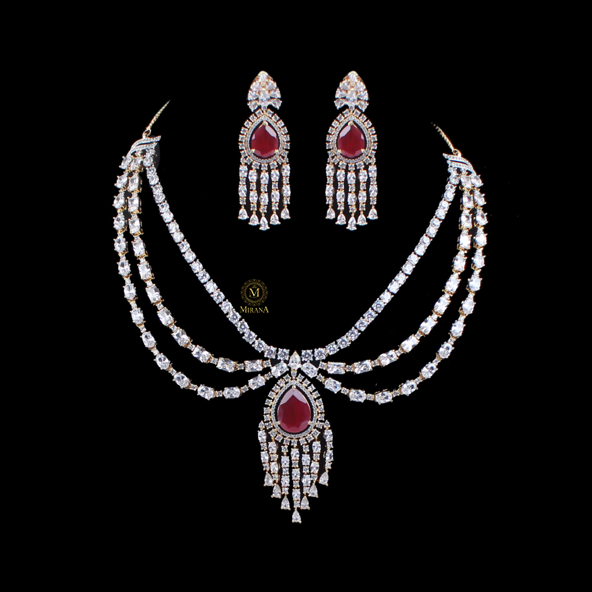 Aviora CZ Designer Necklace Set