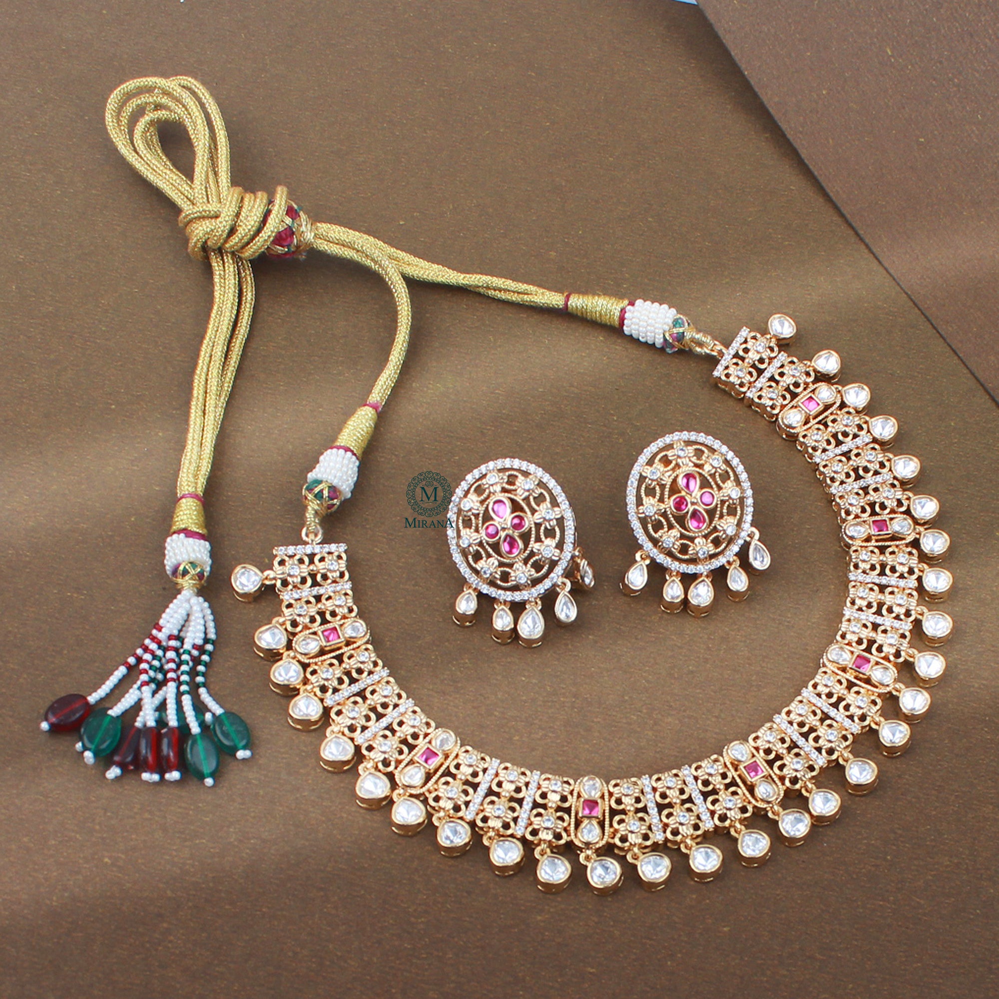 Chahat Polki Designer Necklace Set