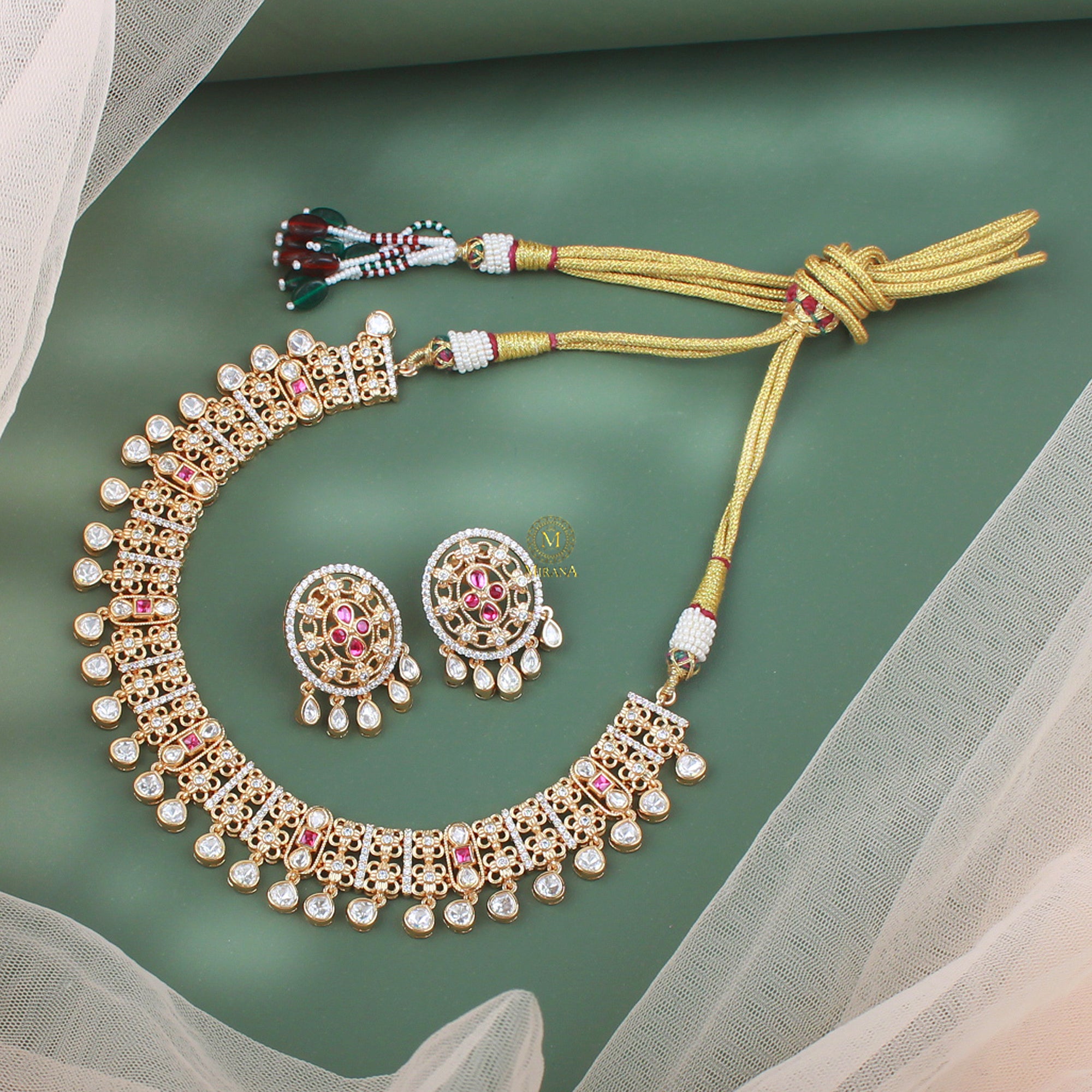 Chahat Polki Designer Necklace Set